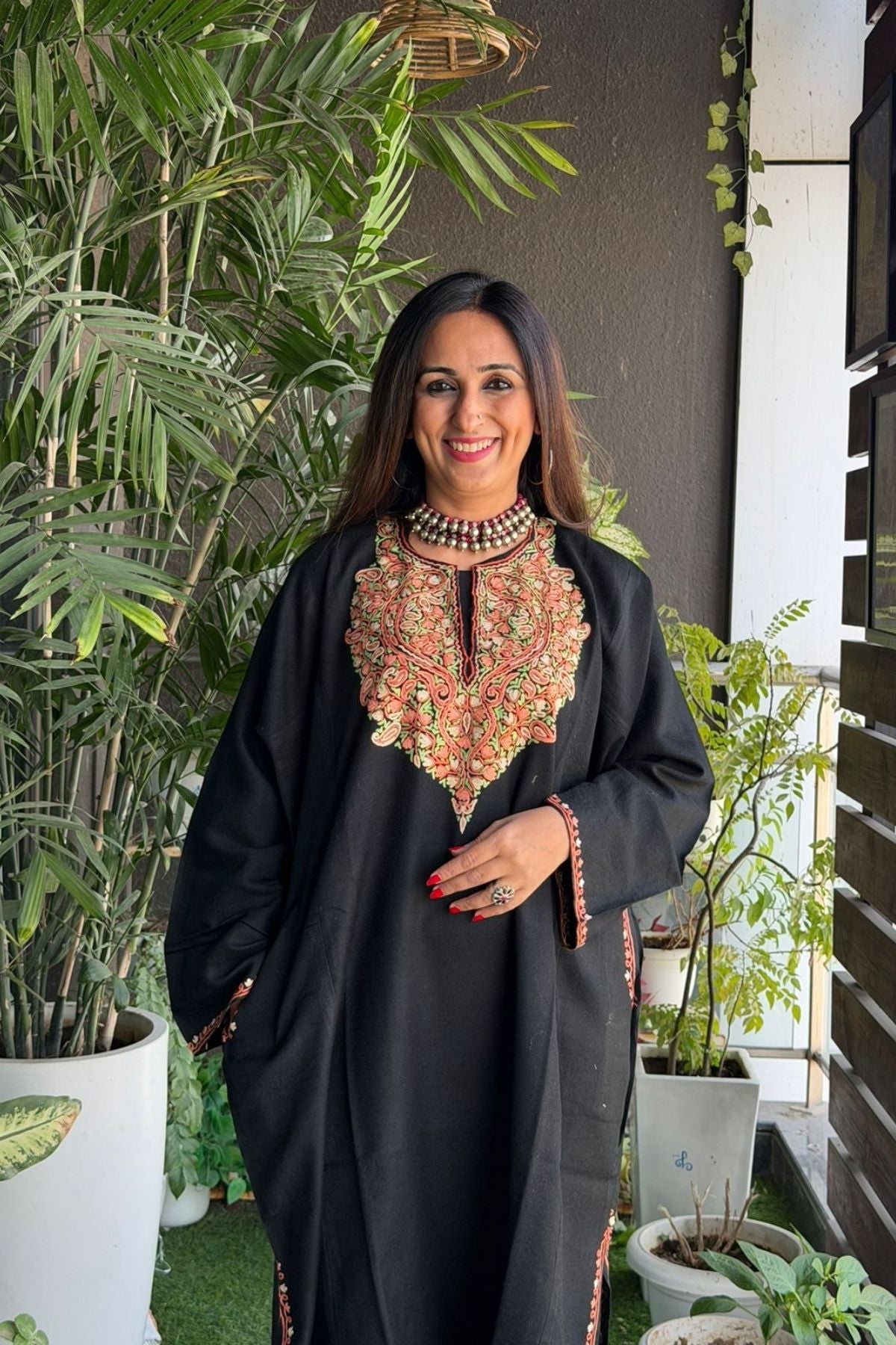 Woollen Kashmiri Phiran with Aari work