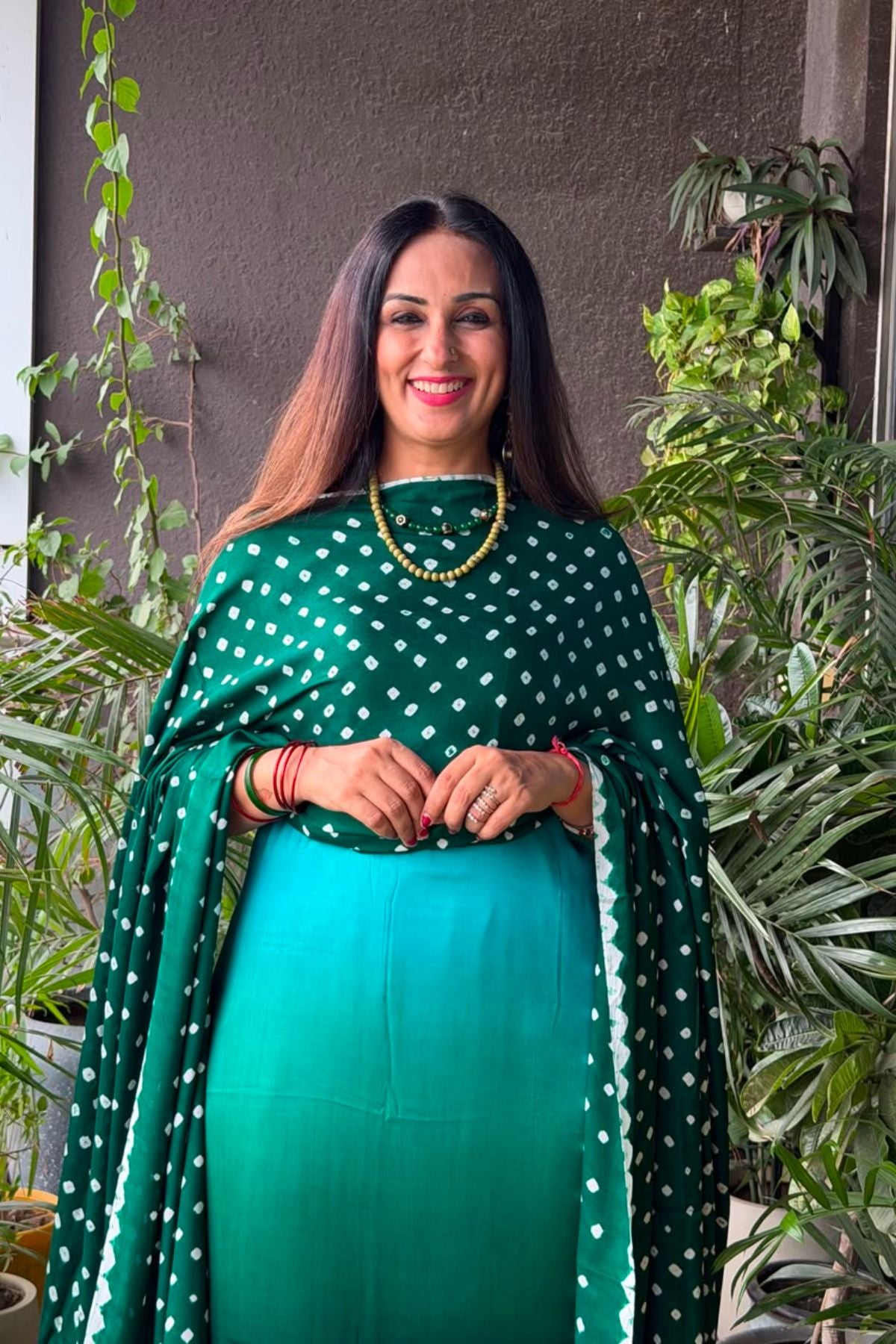Ombré kurta dupatta set on pure modal Satin