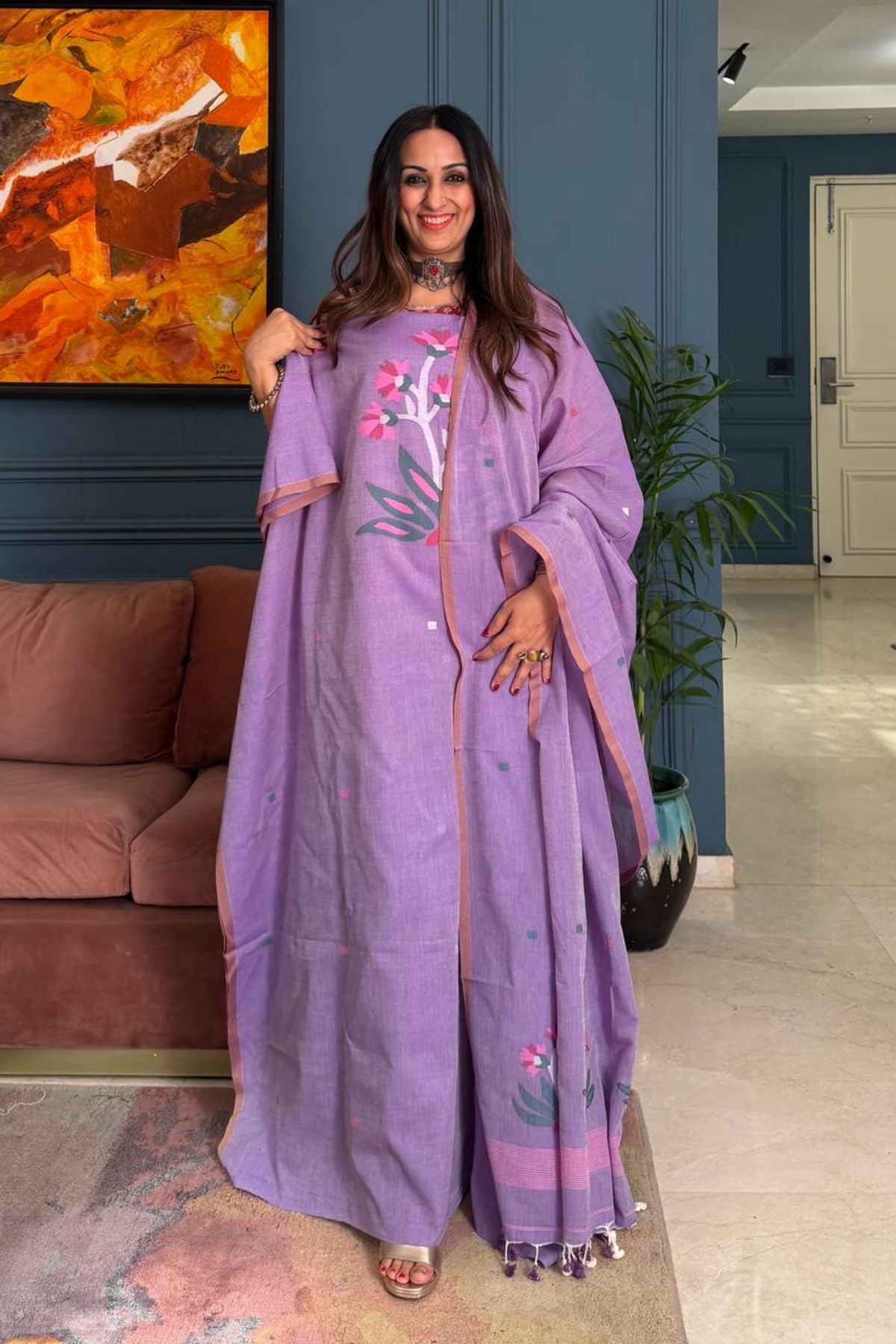 Jamdani pure cotton kurta dupatta sets!!