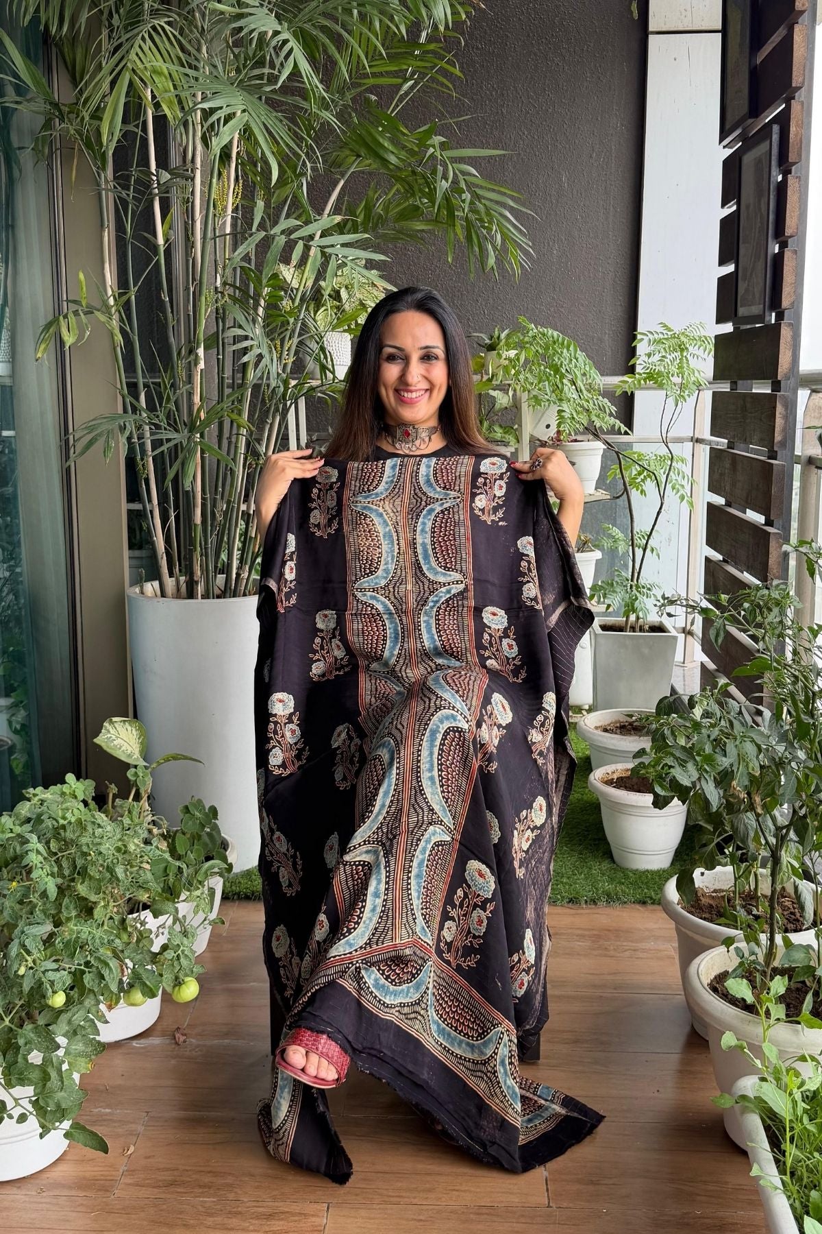 Ajrakh kurta fabric on pure modal !!