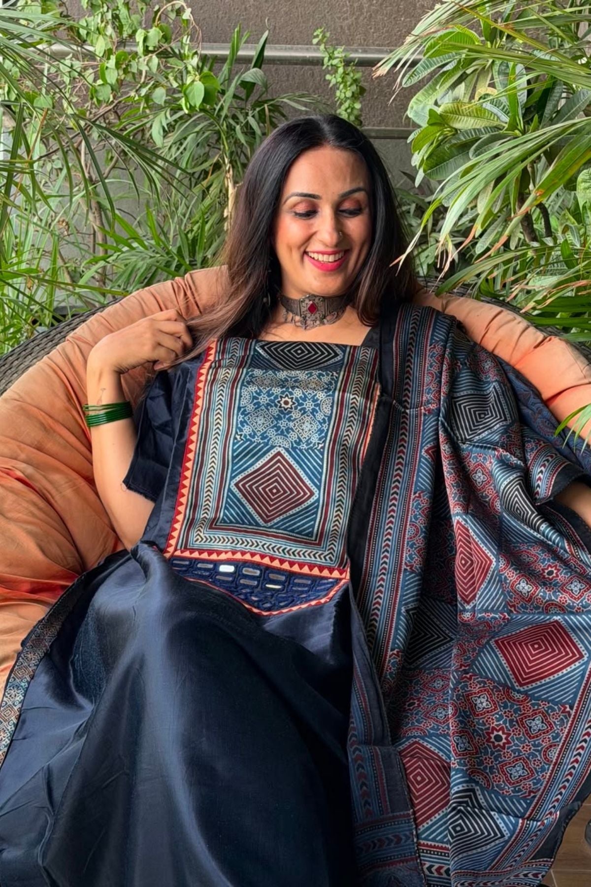 Handcrafted Kutch mirror work Mashru silk full sets!!