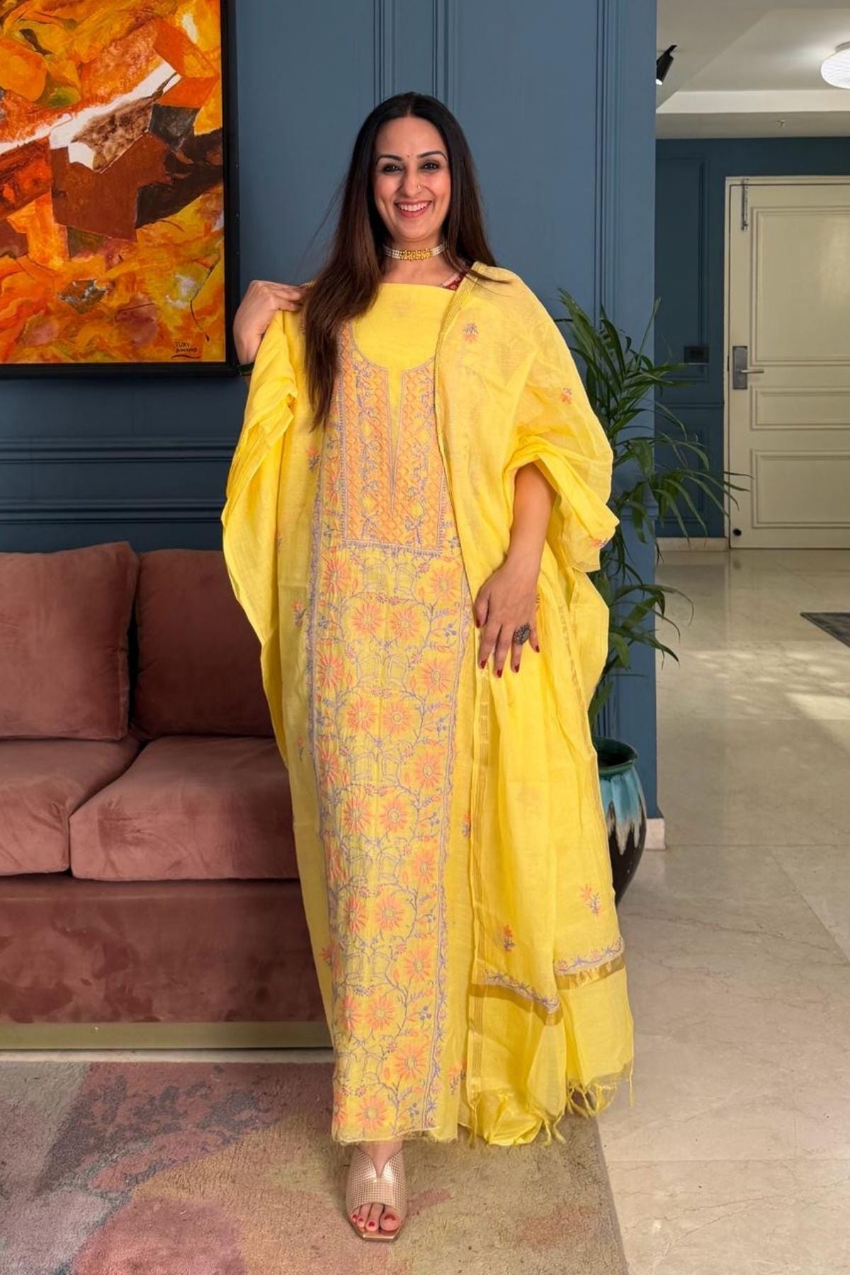 Chikankari on pure Mul cotton!!