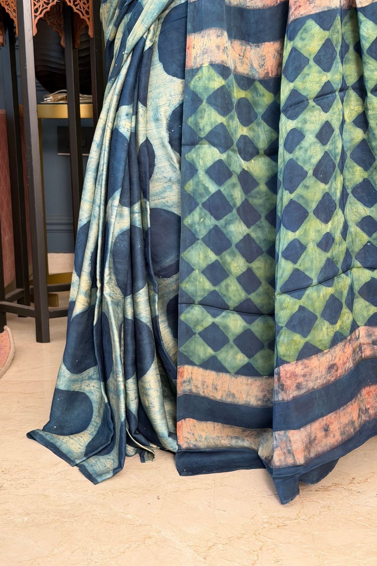 Pomegranate handcrafted pure tussar modal saree!!