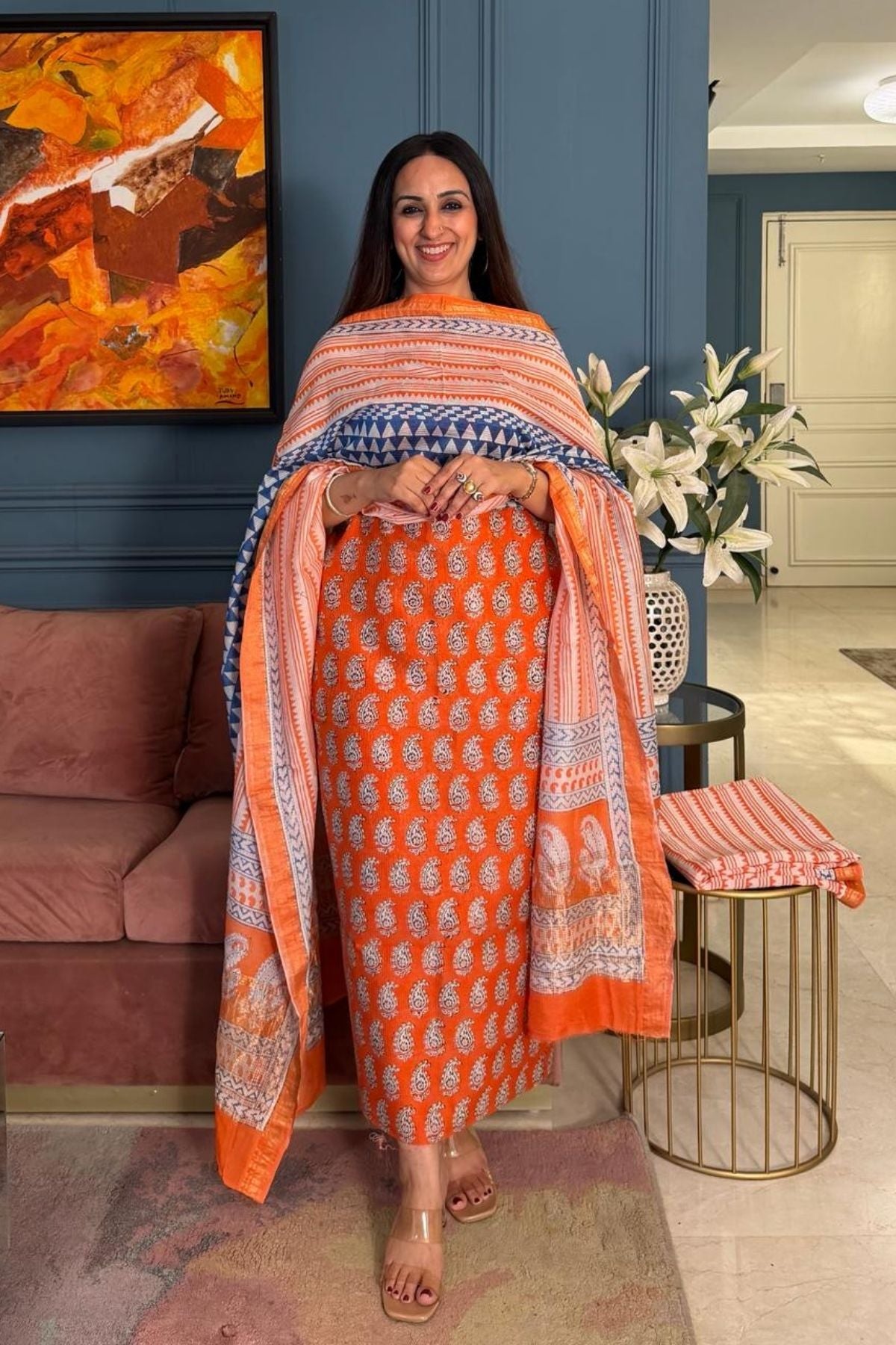 Handblocked Bagh full sets on pure Maheshwari!!
