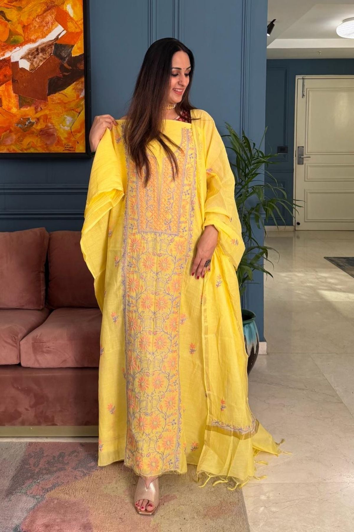 Chikankari on pure Mul cotton!!