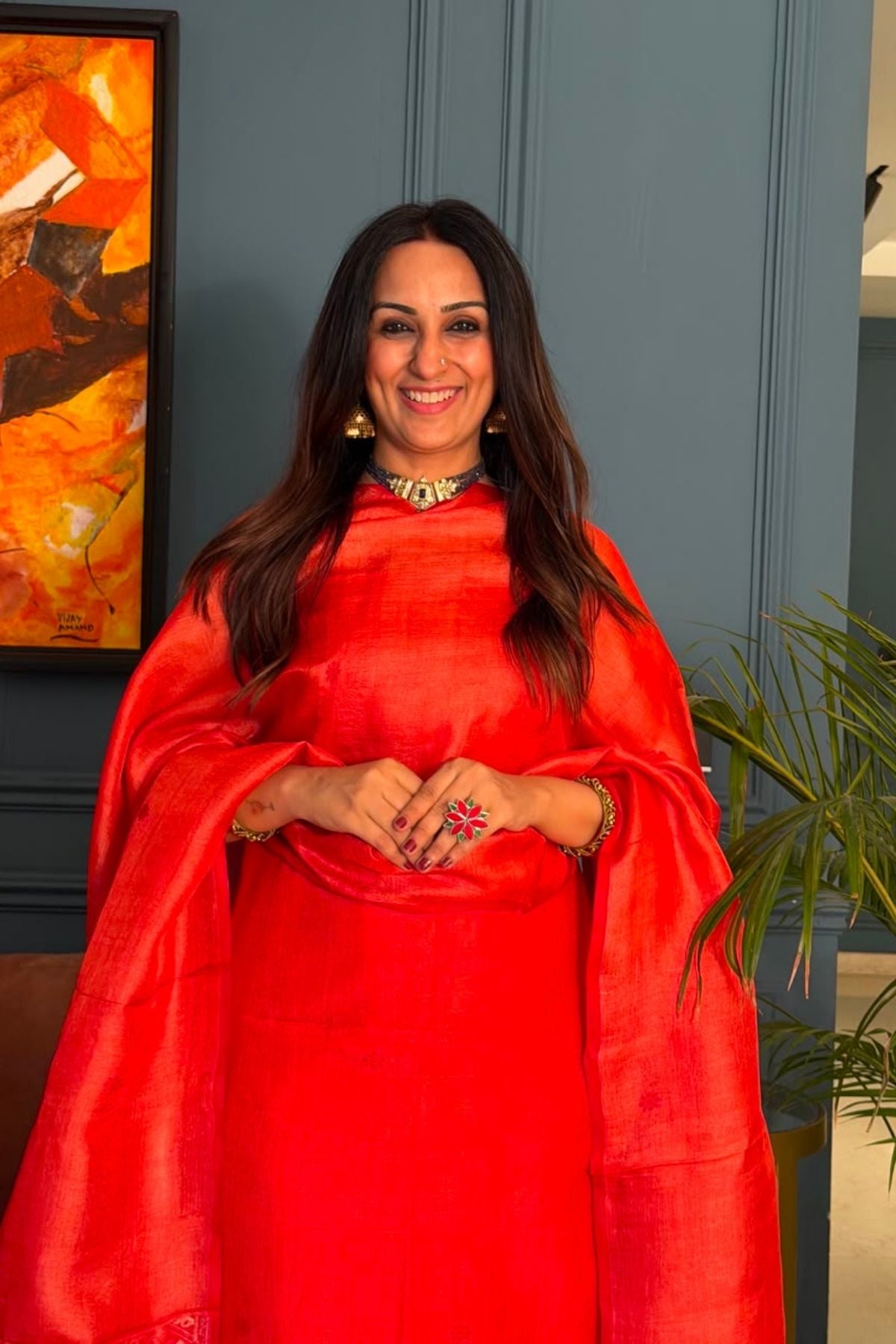 Tangail weave on Pure Tussar Silk -Kurta Dupatta set
