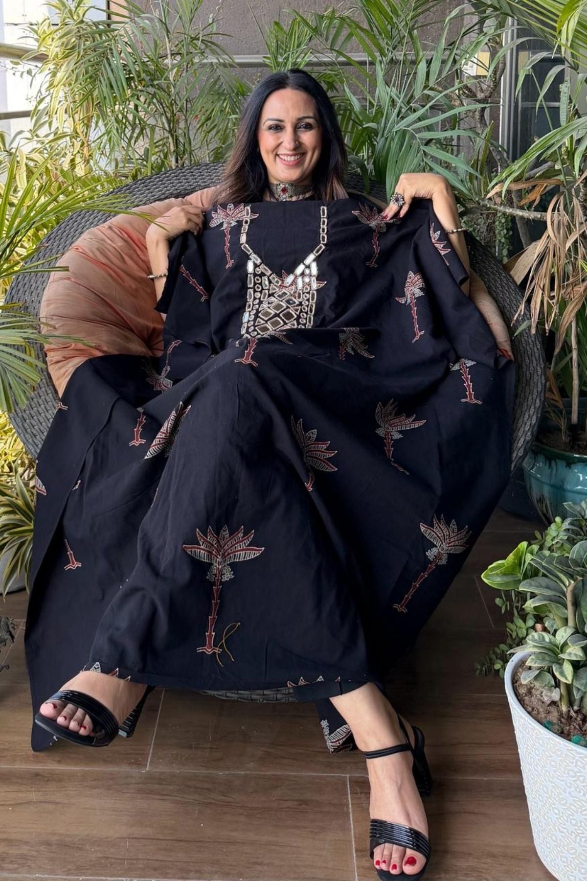 Pure Cotton Kutch mirror hand work kurta fabrics!!