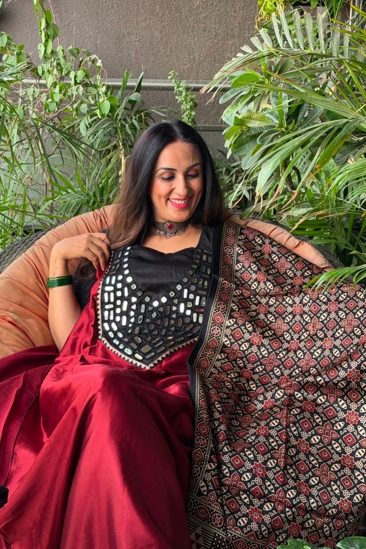 Handcrafted Kutch mirror work Mashru silk full sets!!