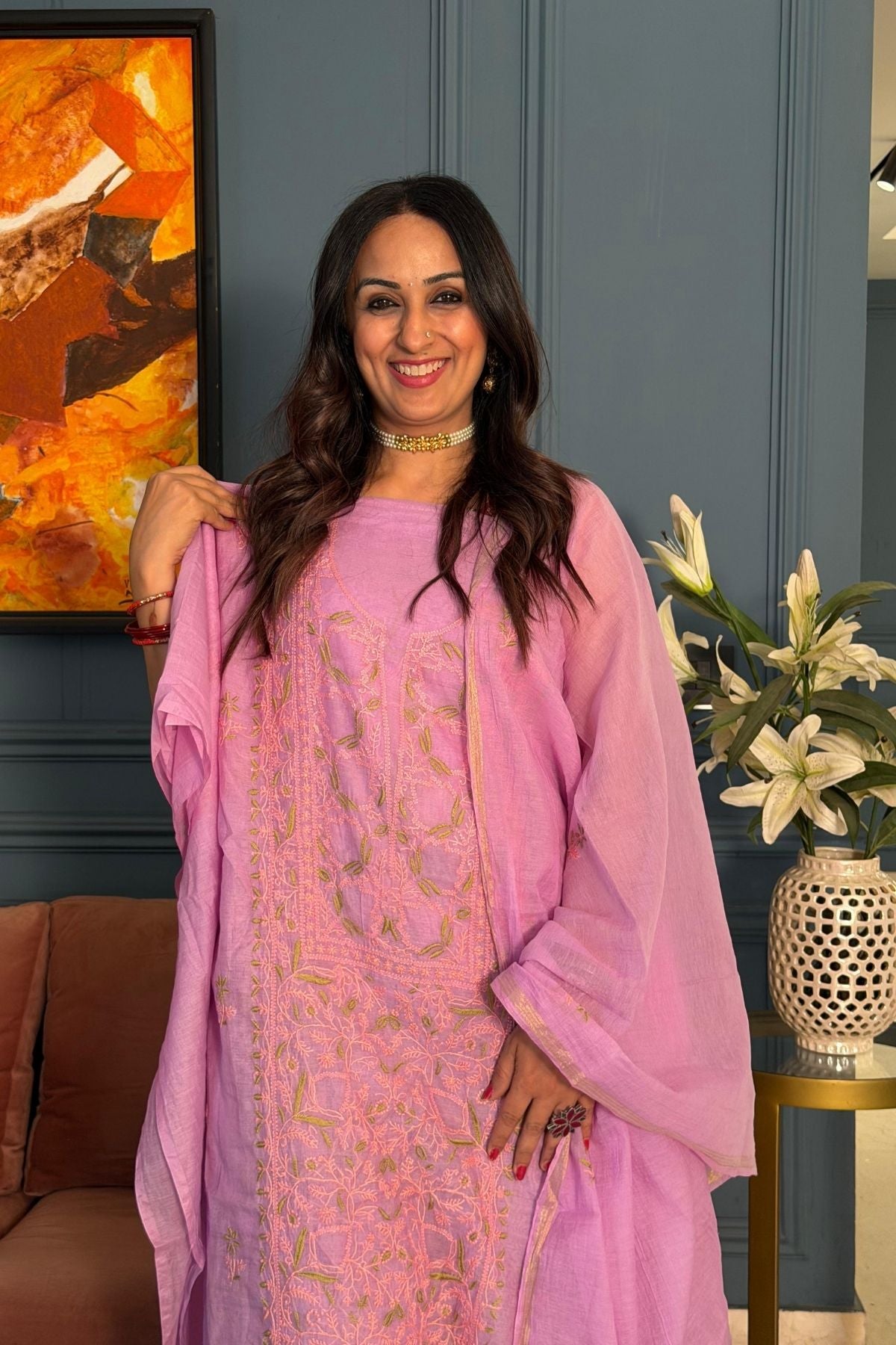 Chikankari on pure Mul cotton!!
