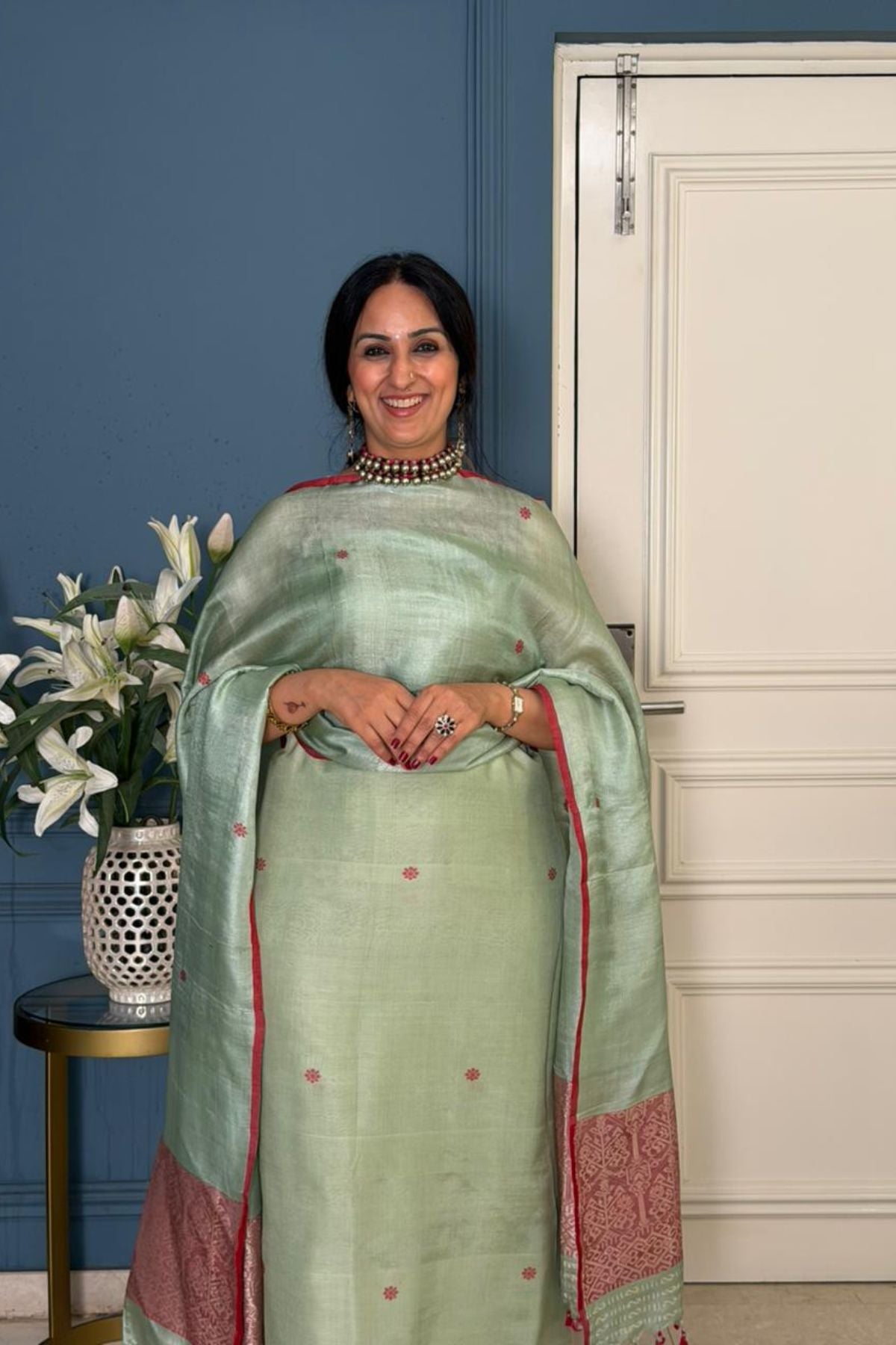Tangail weave on Pure Tussar Silk -Kurta Dupatta set