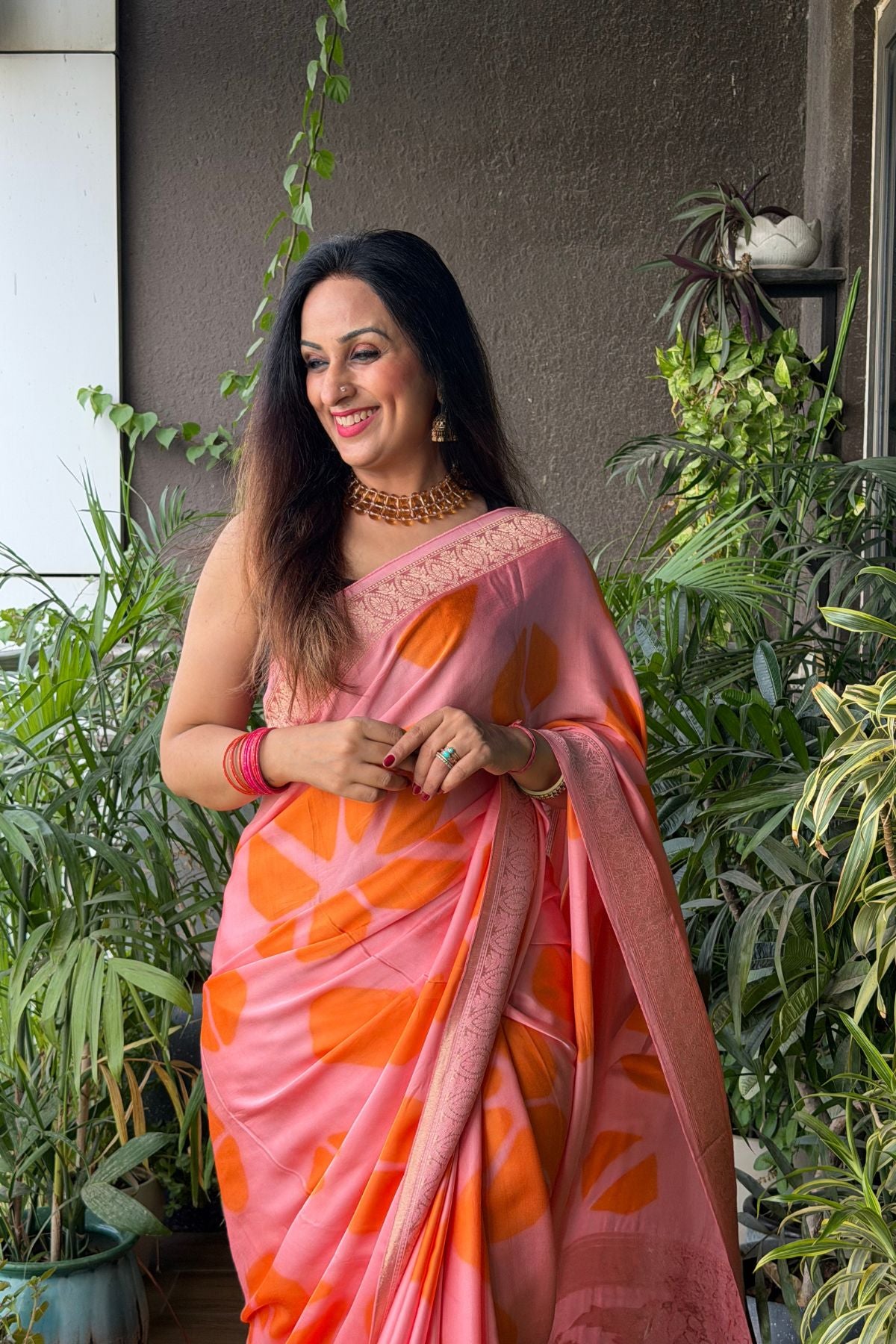 Handcrafted Clamp-dyed sarees in pure modal silk!!!
