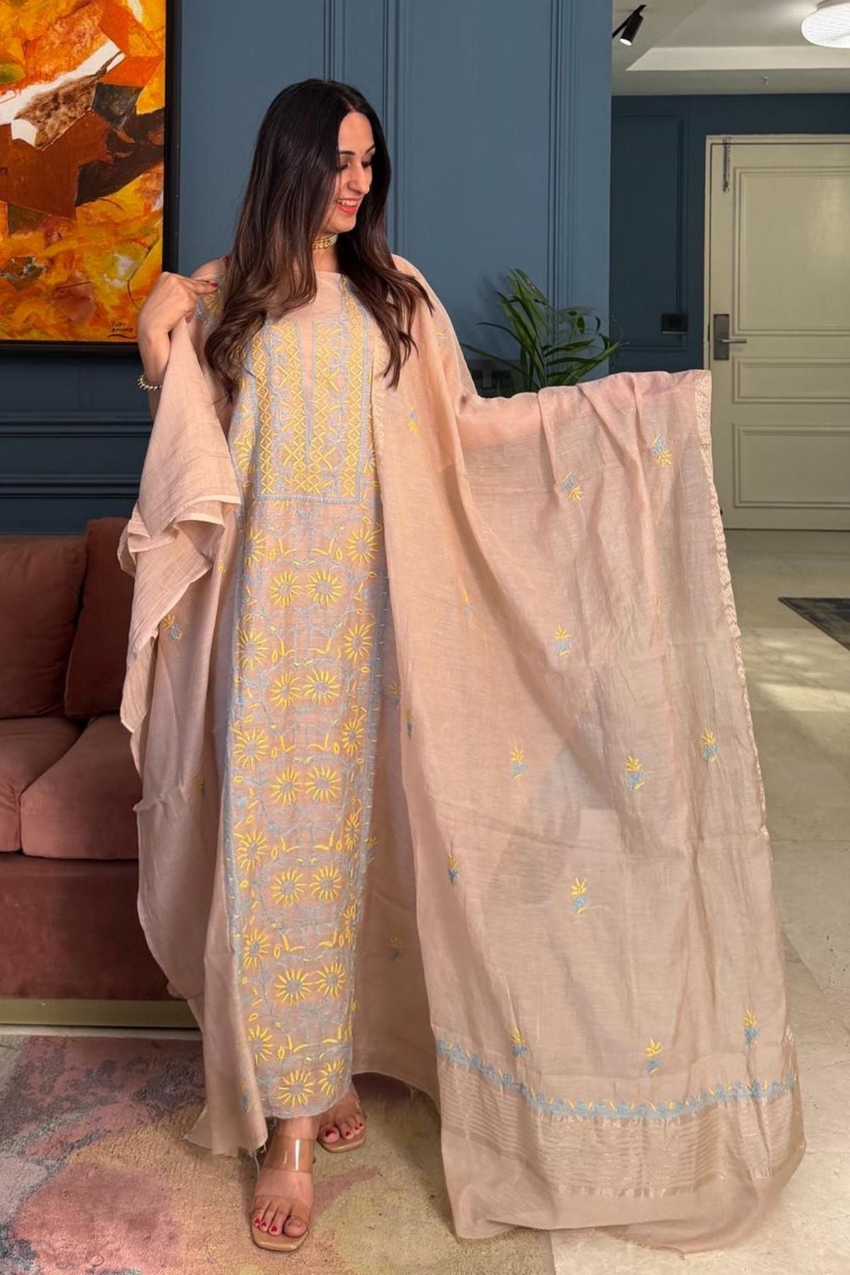 Chikankari on pure Mul cotton!!