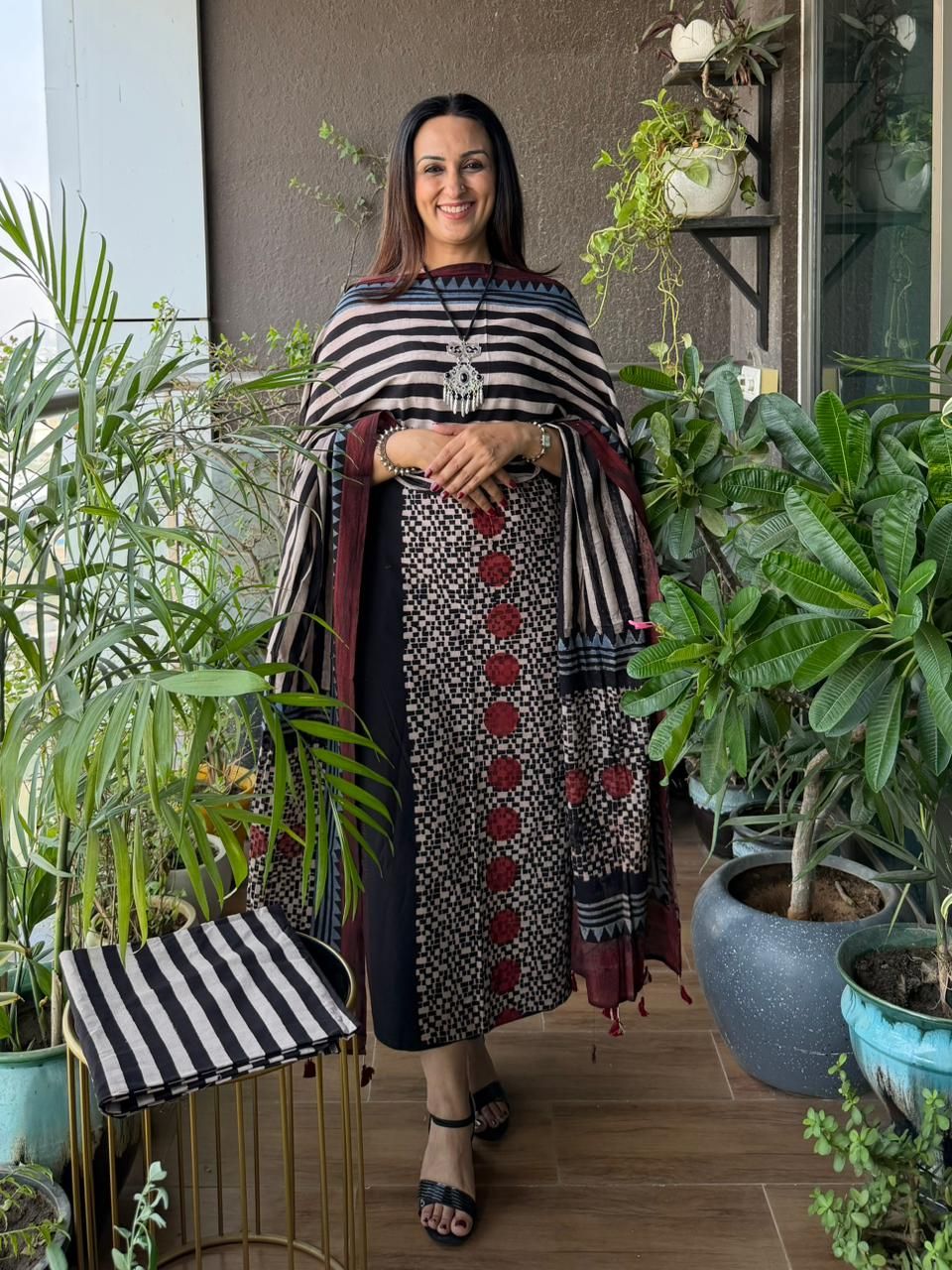 Handblocked Ajrakh Taj cotton full sets!!