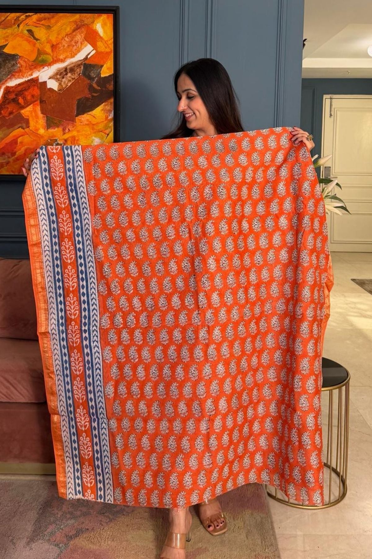 Handblocked Bagh full sets on pure Maheshwari!!