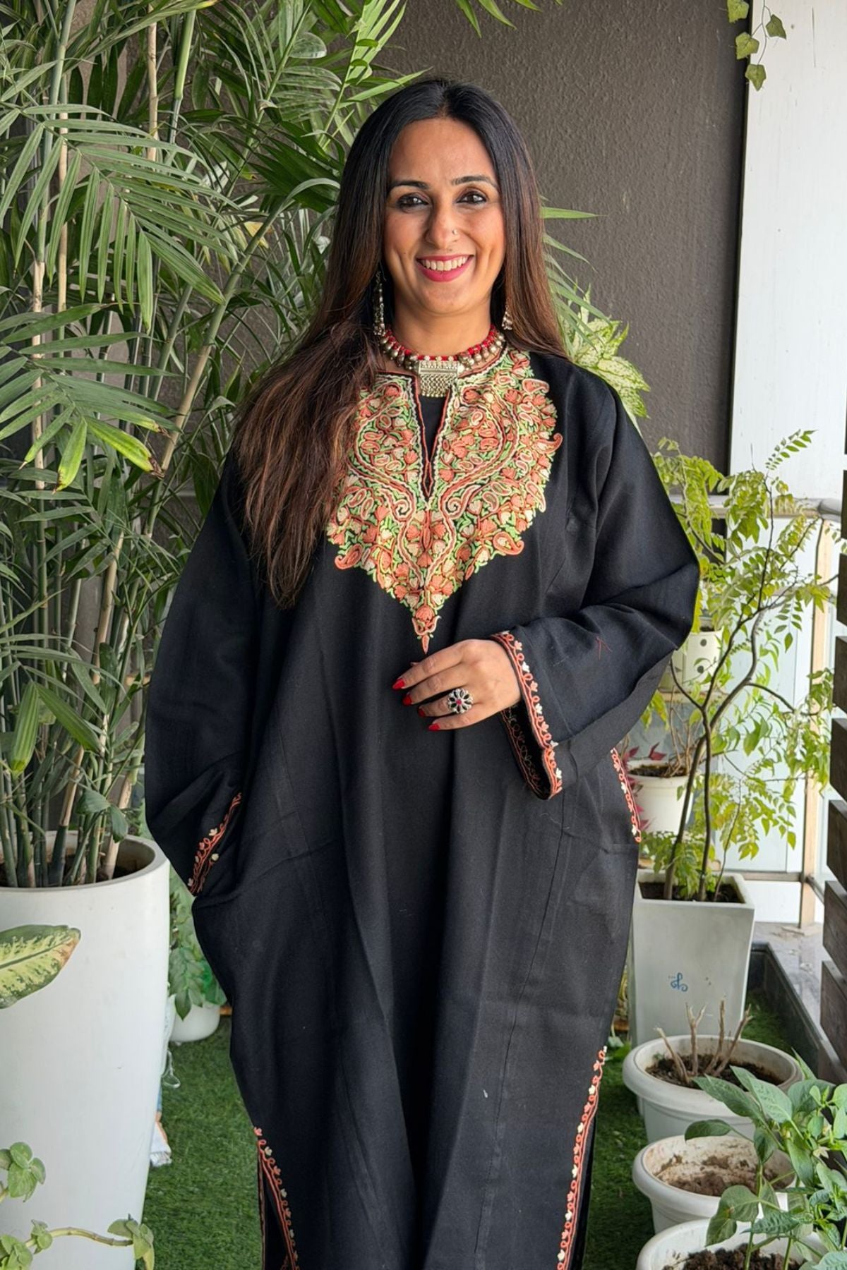 Woollen Kashmiri Phiran with Aari work