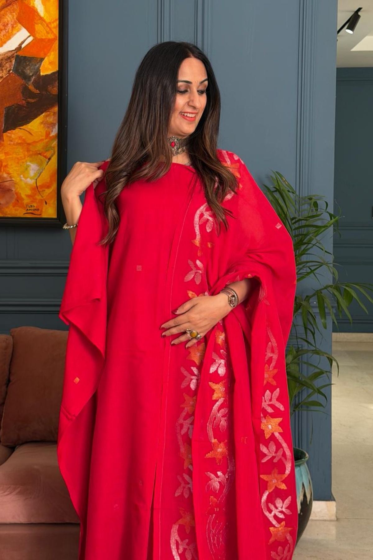 Jamdani pure cotton kurta dupatta sets!!