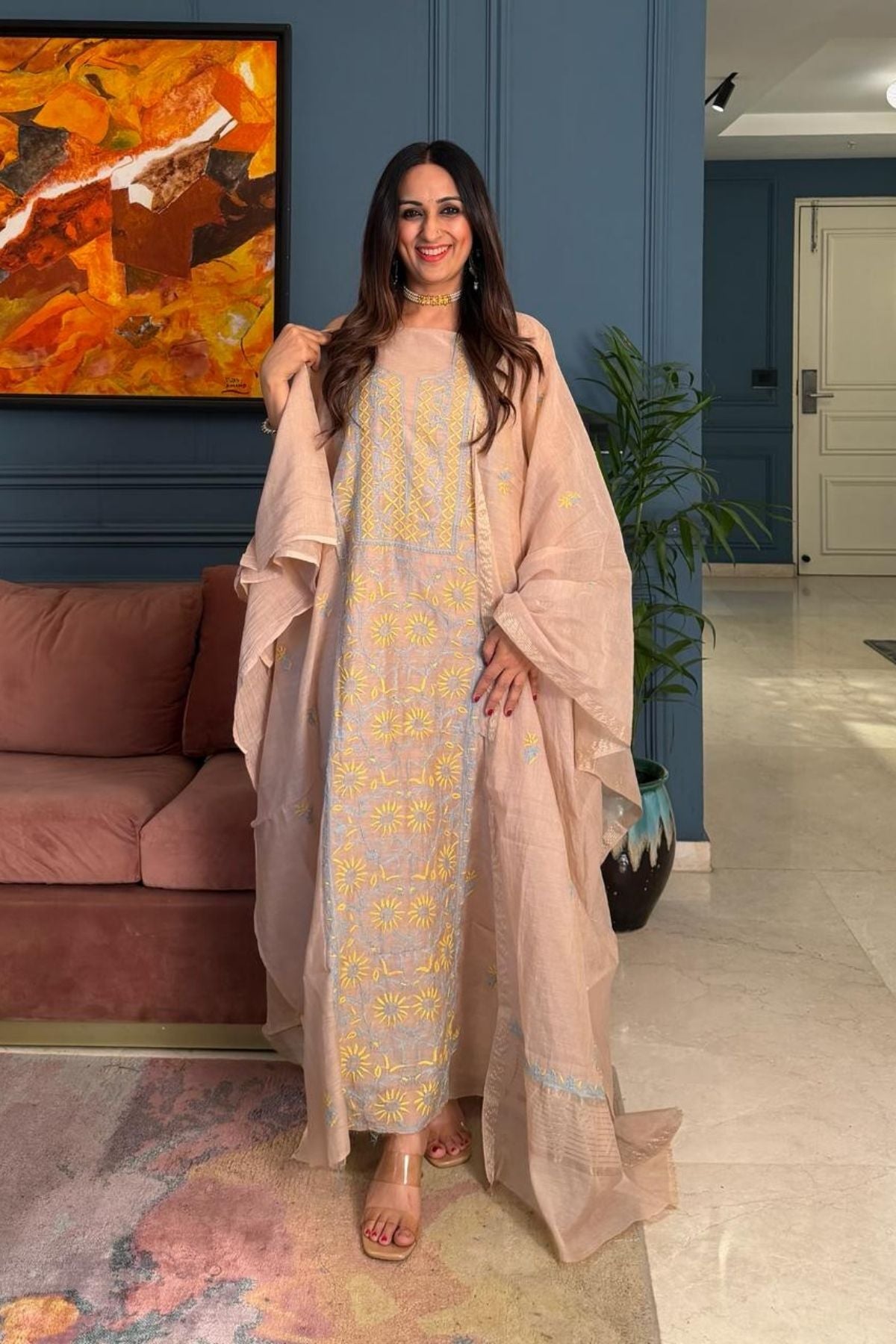 Chikankari on pure Mul cotton!!