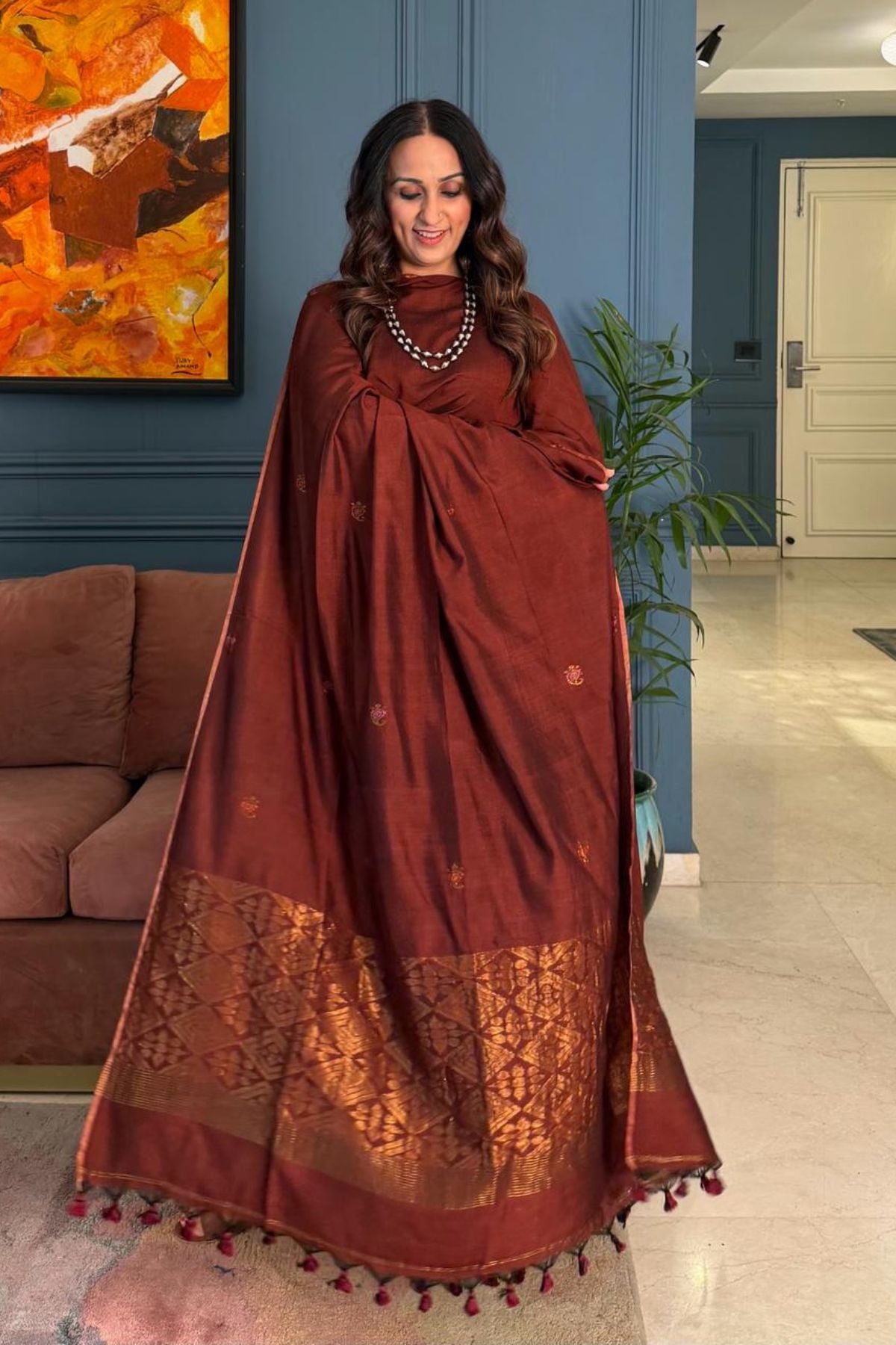 Premium Bangalore cotton with Banarasi weave kurta dupatta sets