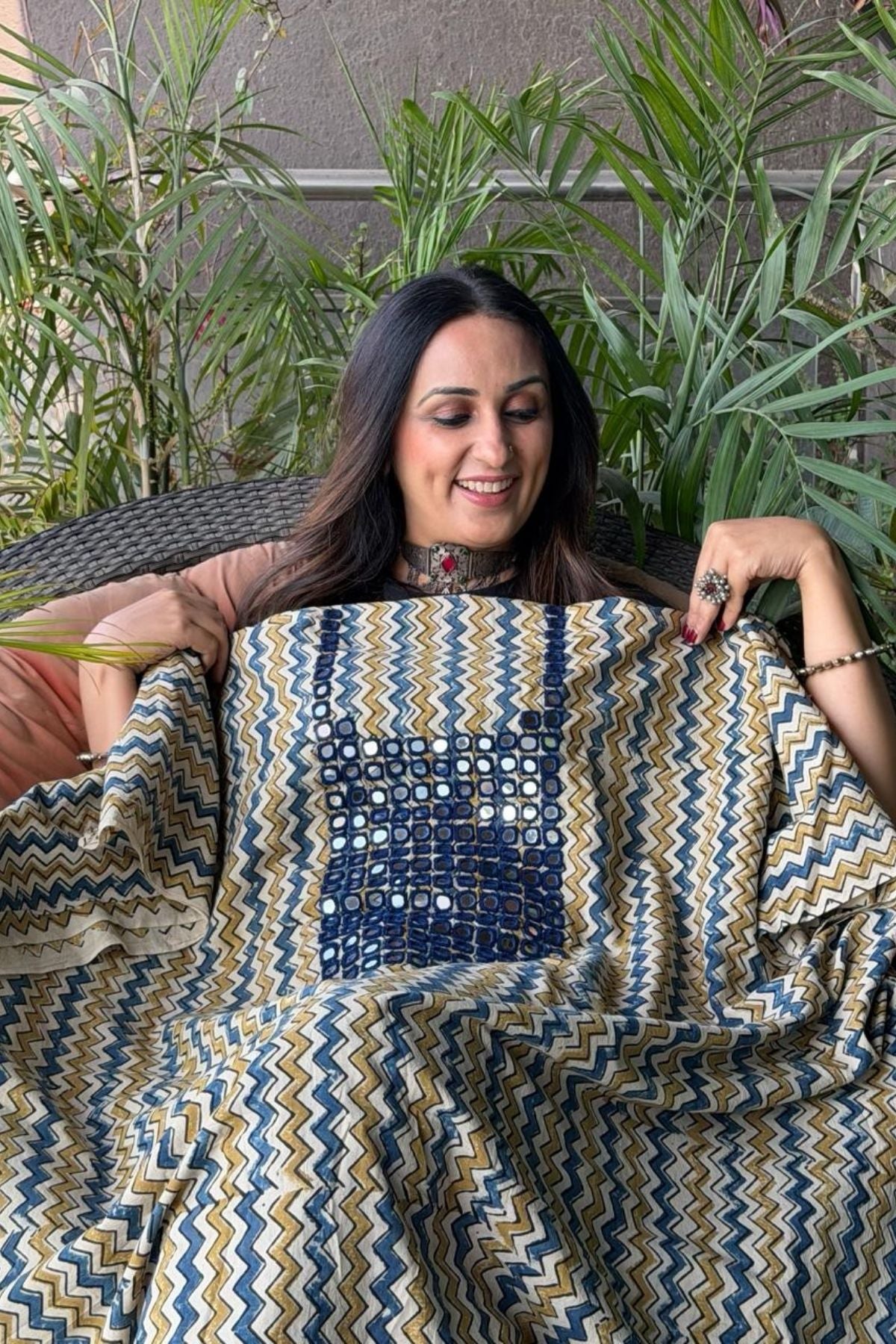 Pure Cotton Kutch mirror hand work kurta fabrics!!