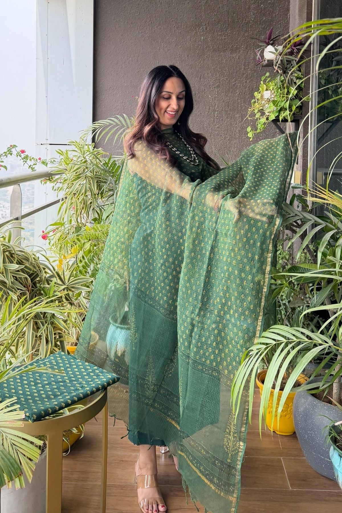 Akola Handblocked pure cotton full sets with Kota Dupatta!!