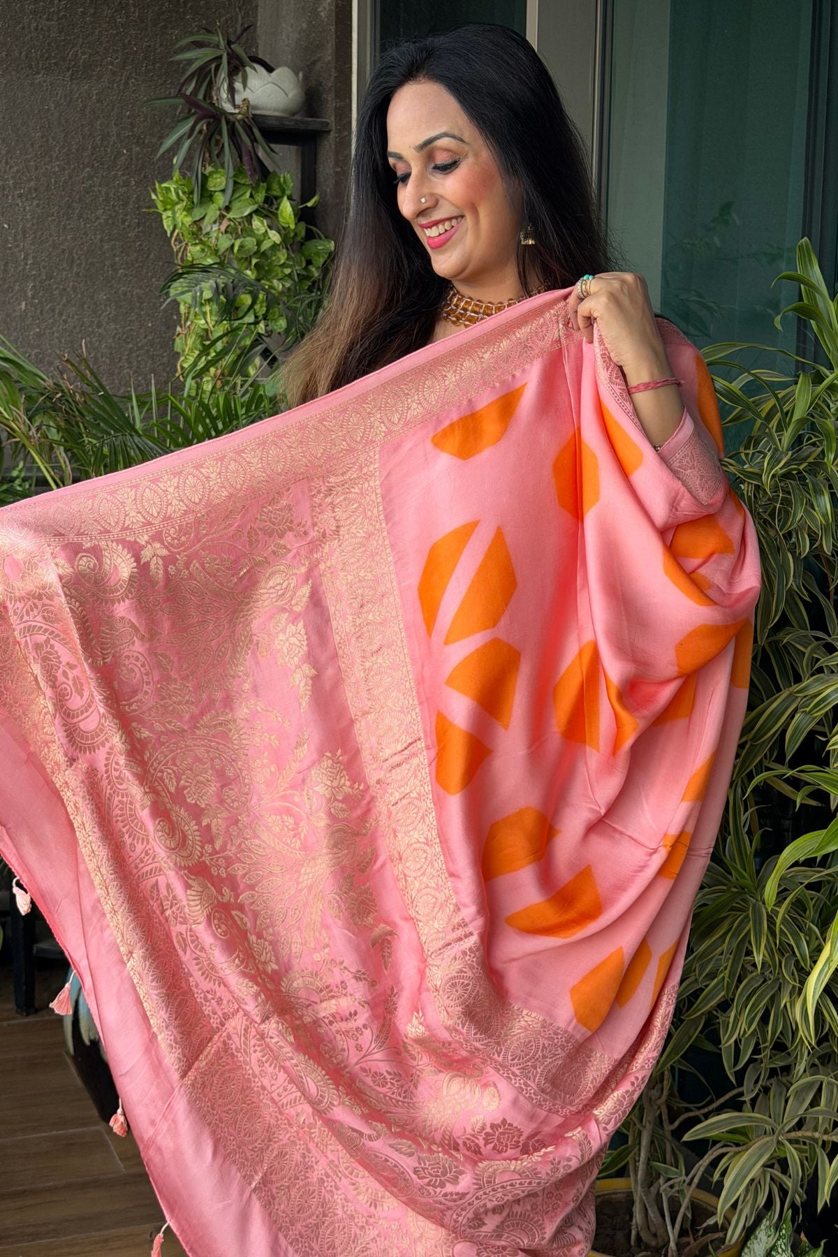 Handcrafted Clamp-dyed sarees in pure modal silk!!!