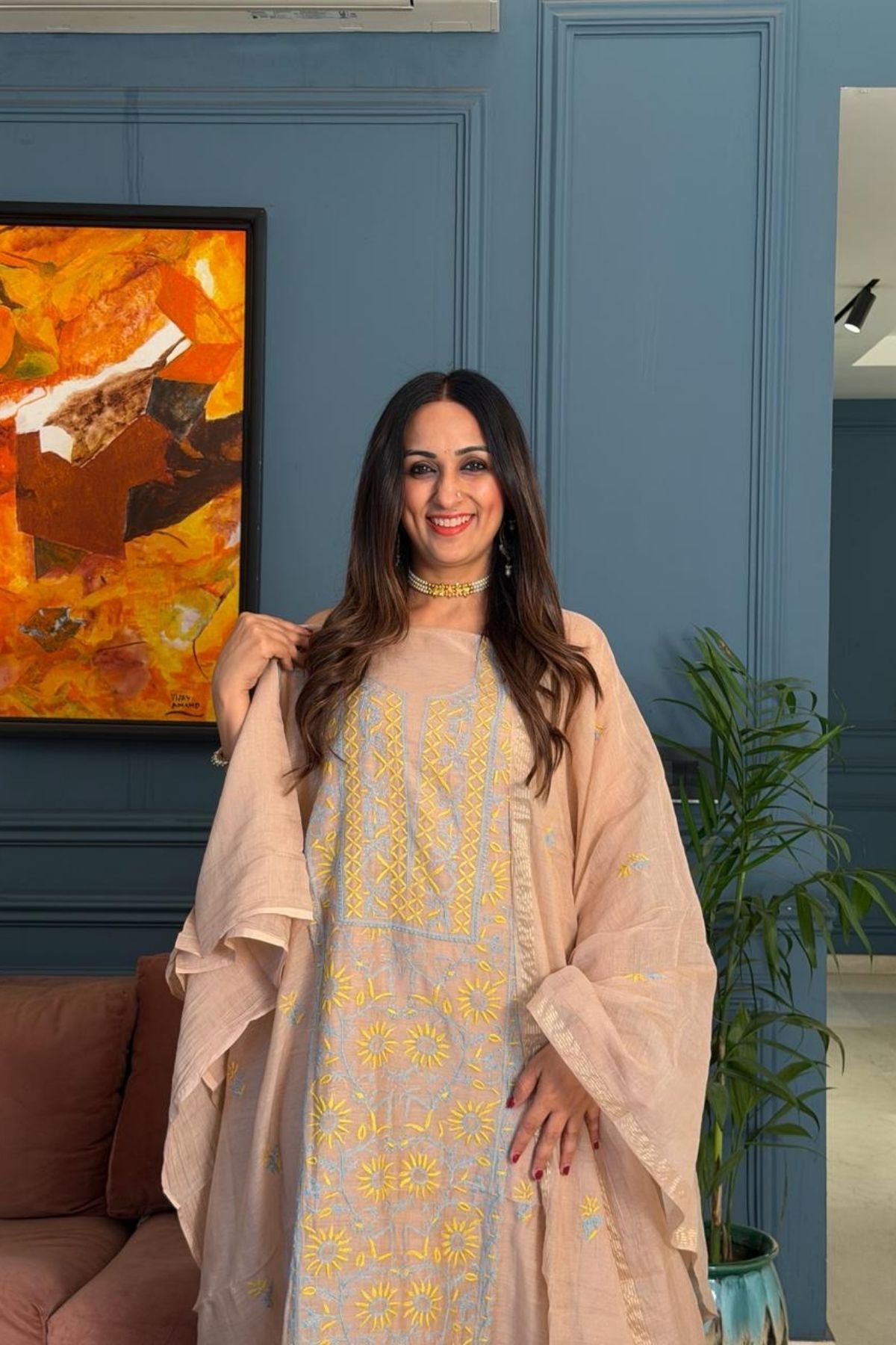 Chikankari on pure Mul cotton!!