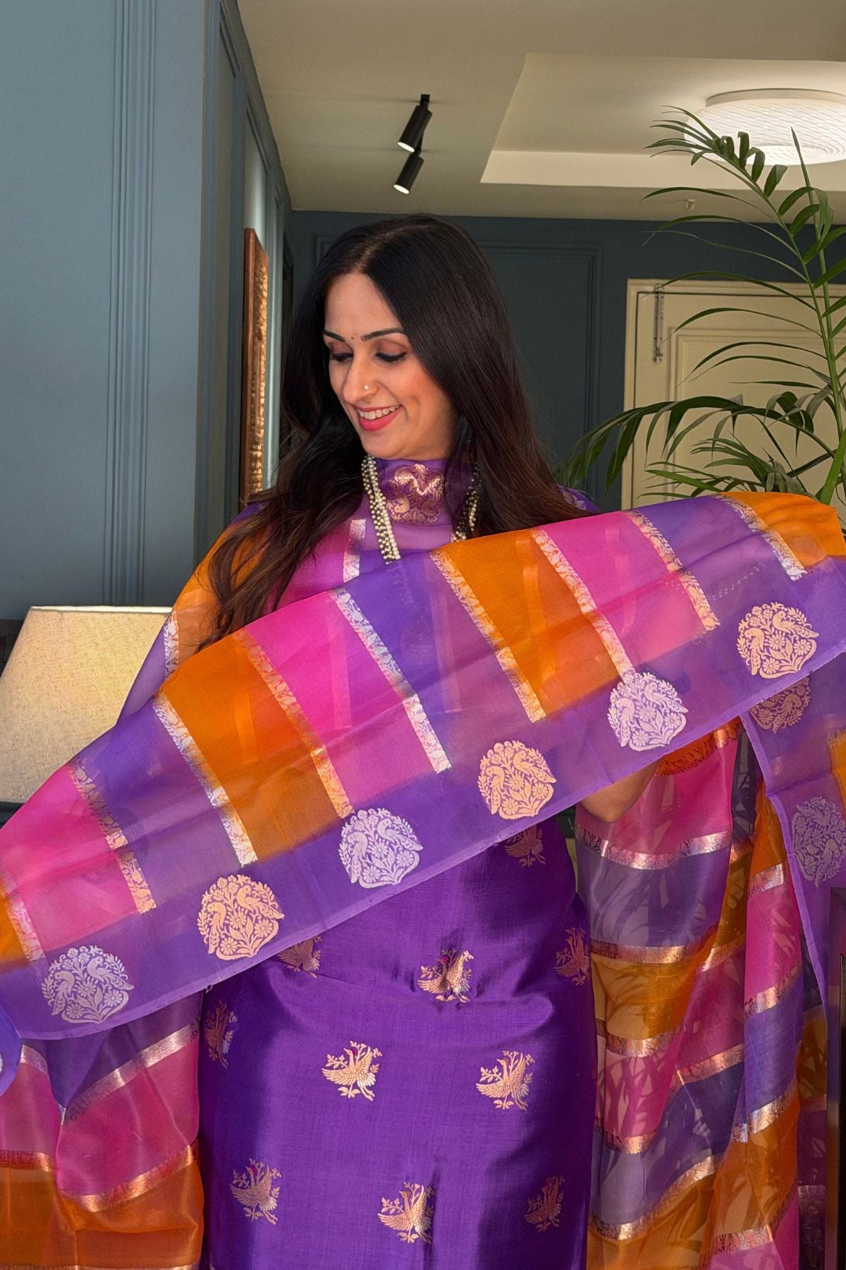 Handwoven pure Banarasi raw mango silk suit sets with rangkaat dupatta!!