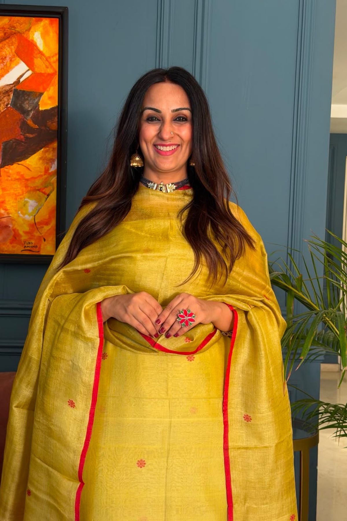 Tangail weave on Pure Tussar Silk -Kurta Dupatta set