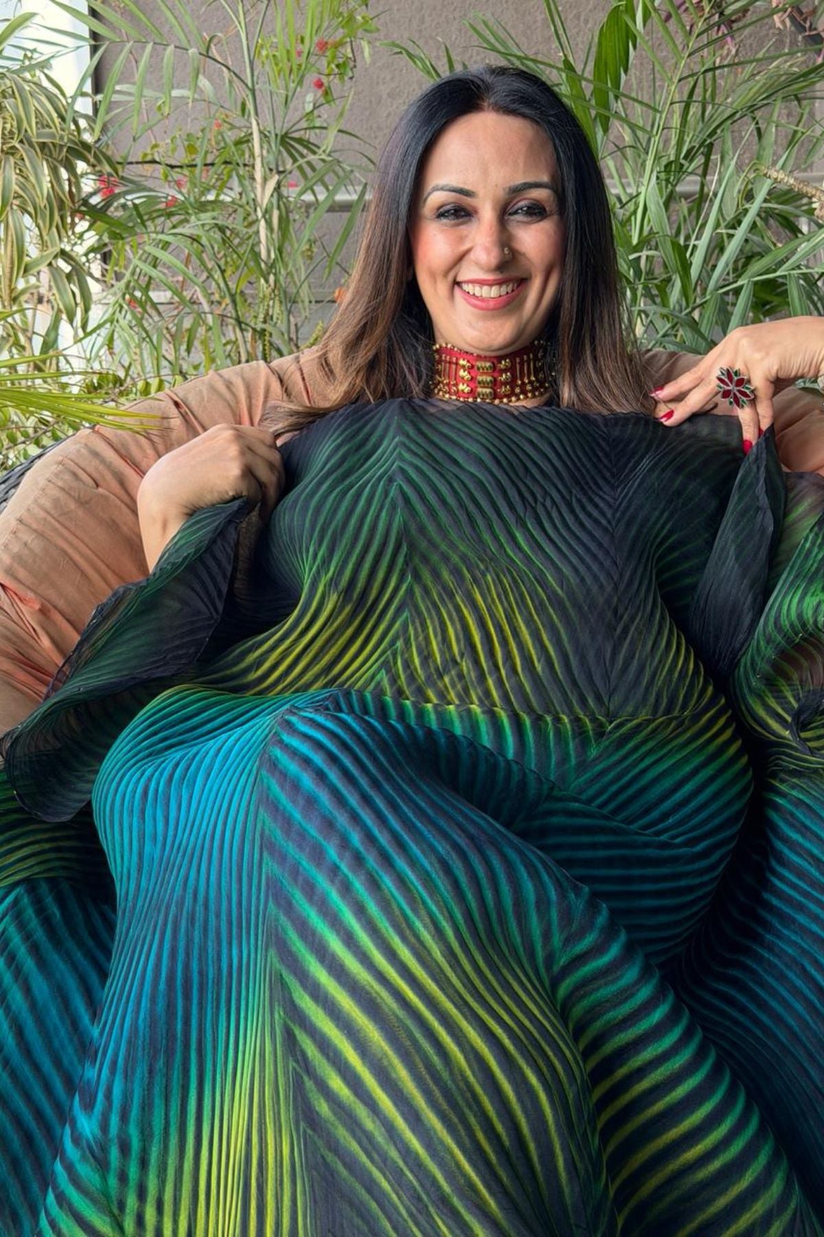 Arashi- Pure Organza Multi Shibori kurta fabric!!!