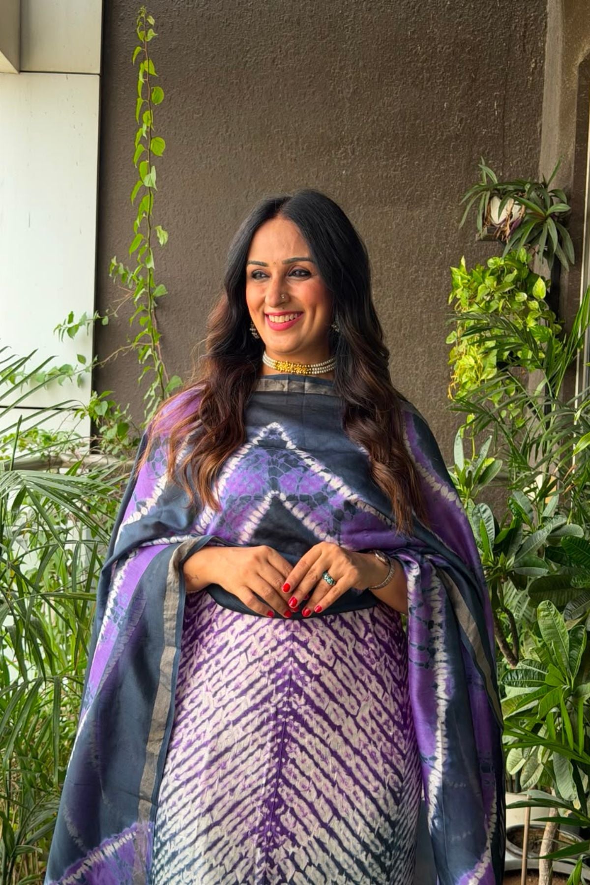 Shibori tie and dye kurta dupatta set on pure Chanderi!!