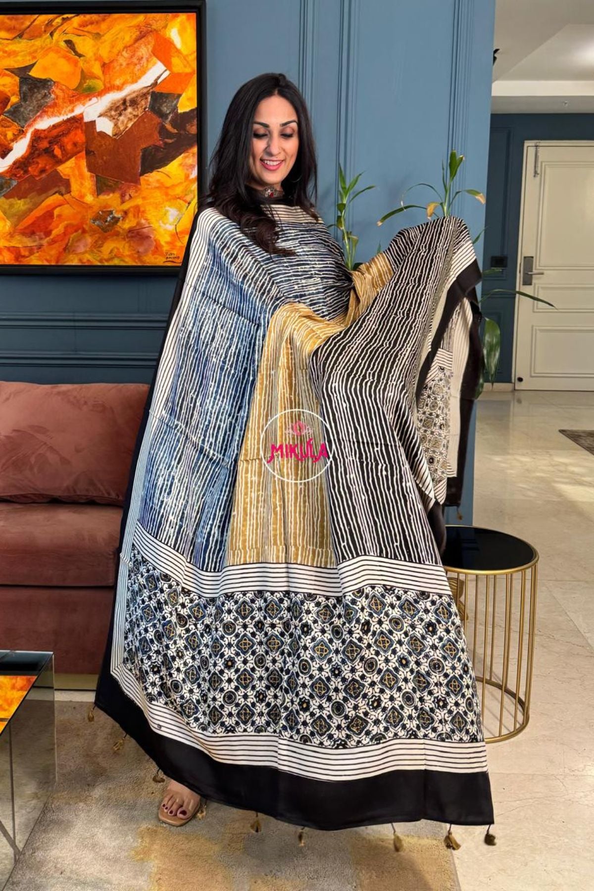 Ajrakh Modal Kurta Dupatta Set