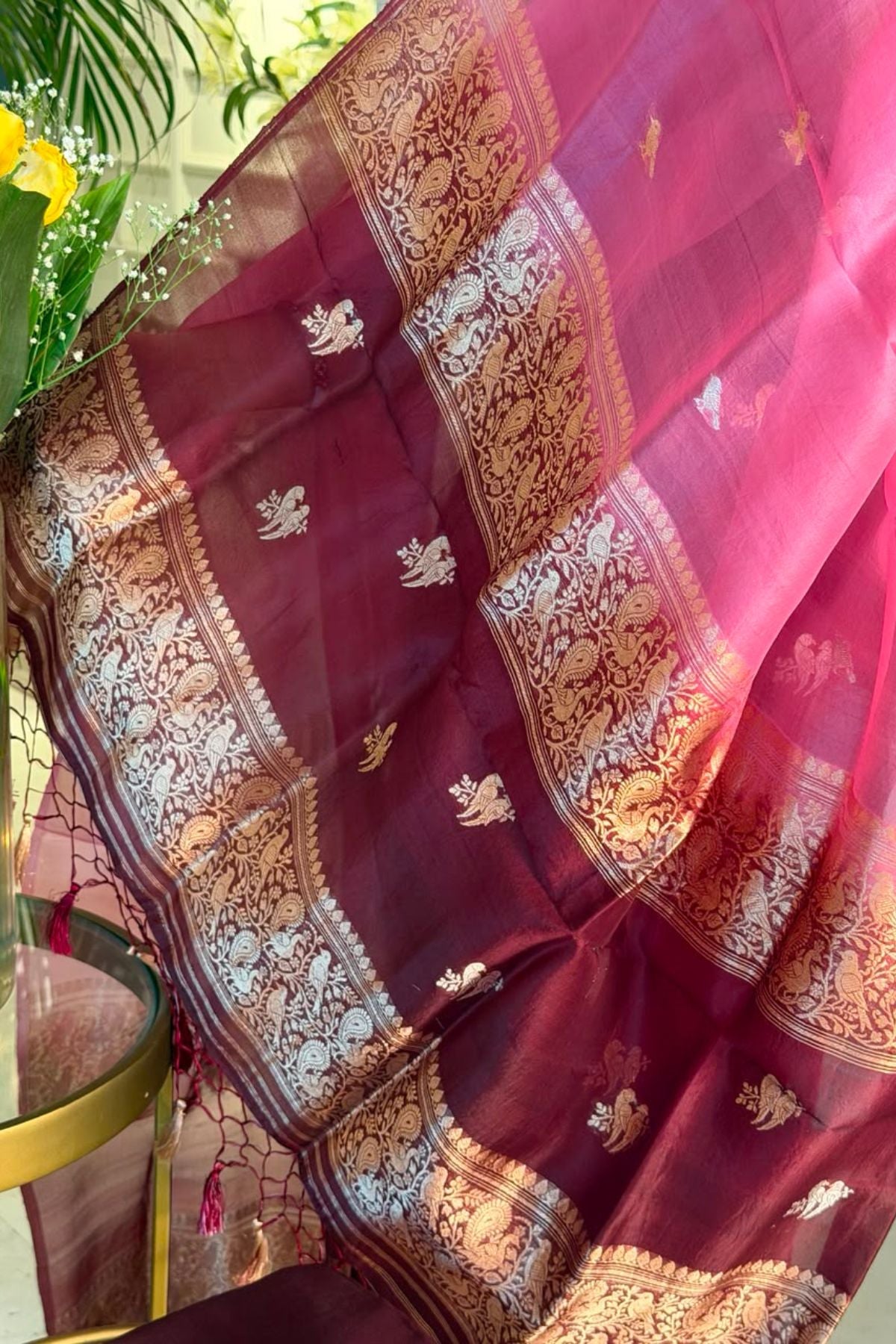 Banarasi weave on pure raw mango silk!!