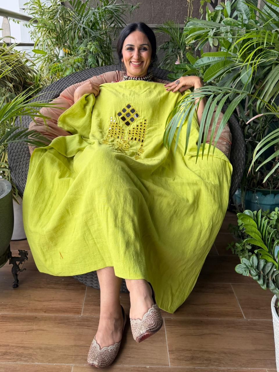 Kutch Mirror work on pure Kala cotton!!!
