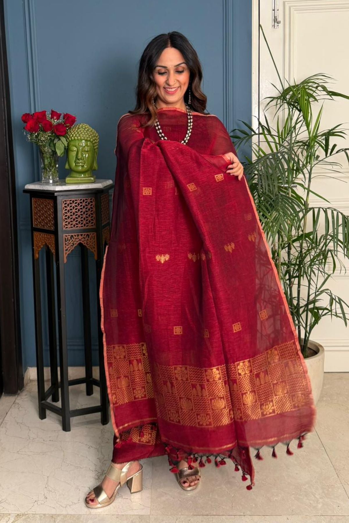 Jayshree linen kurta dupatta set
