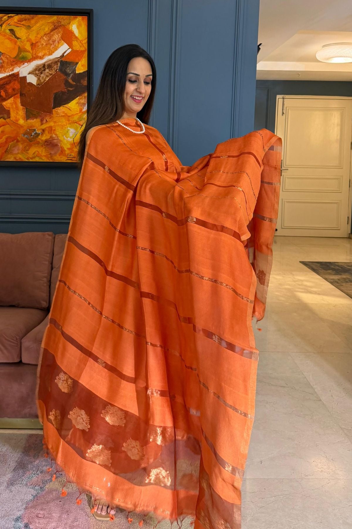 Pure Muslin Bangalore Silk kurta dupatta set with Jamdani work!!