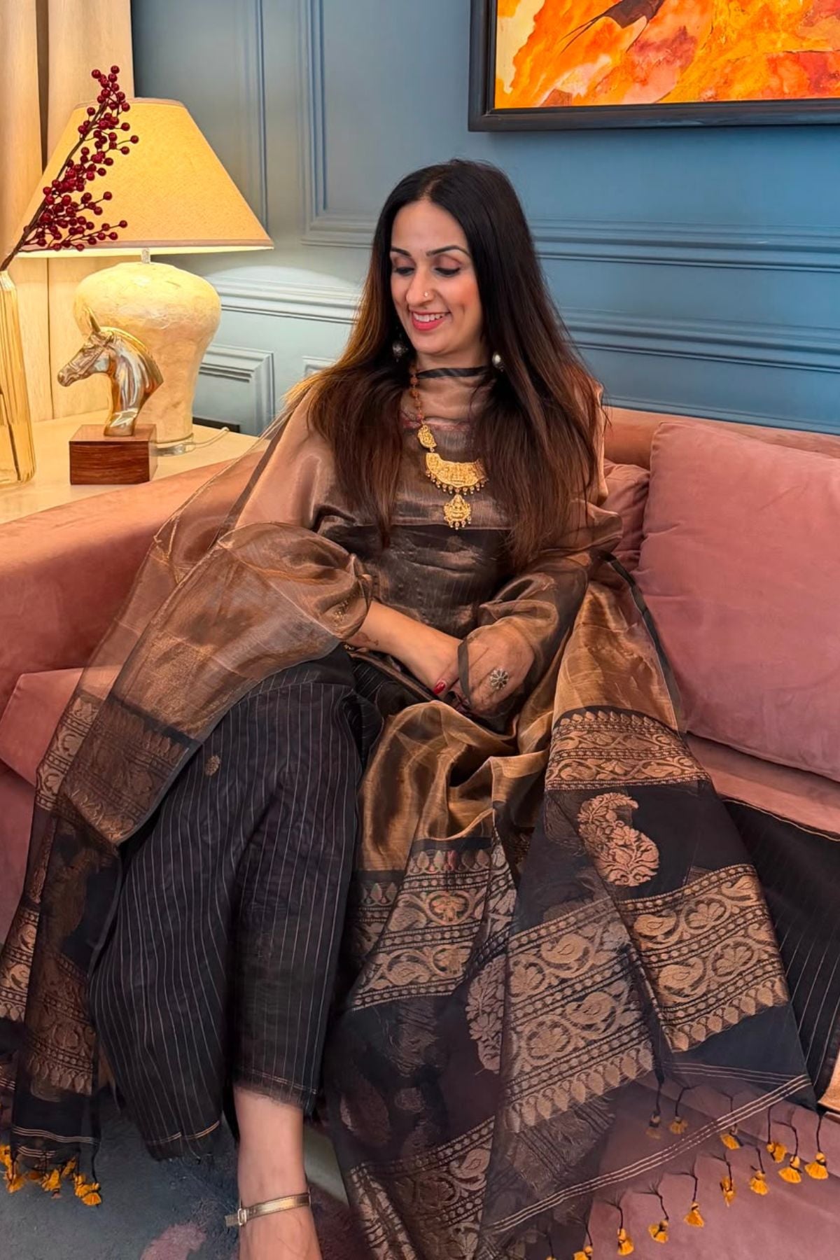 Pure muslin kurta dupatta set!!