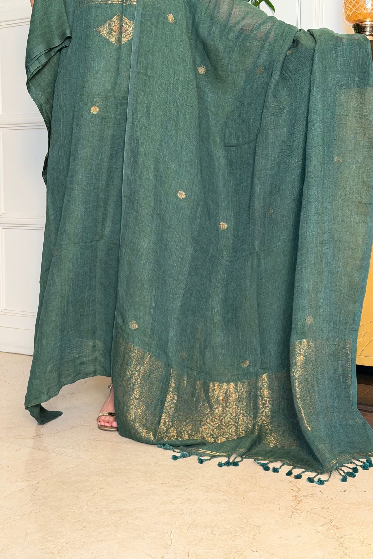 Jamdani Handwoven linen by linen sets!!