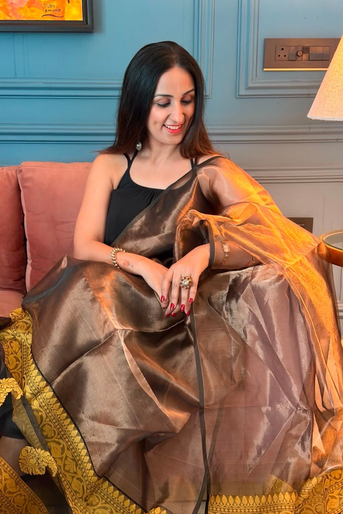 Metallic muslin tissue dupatta!!