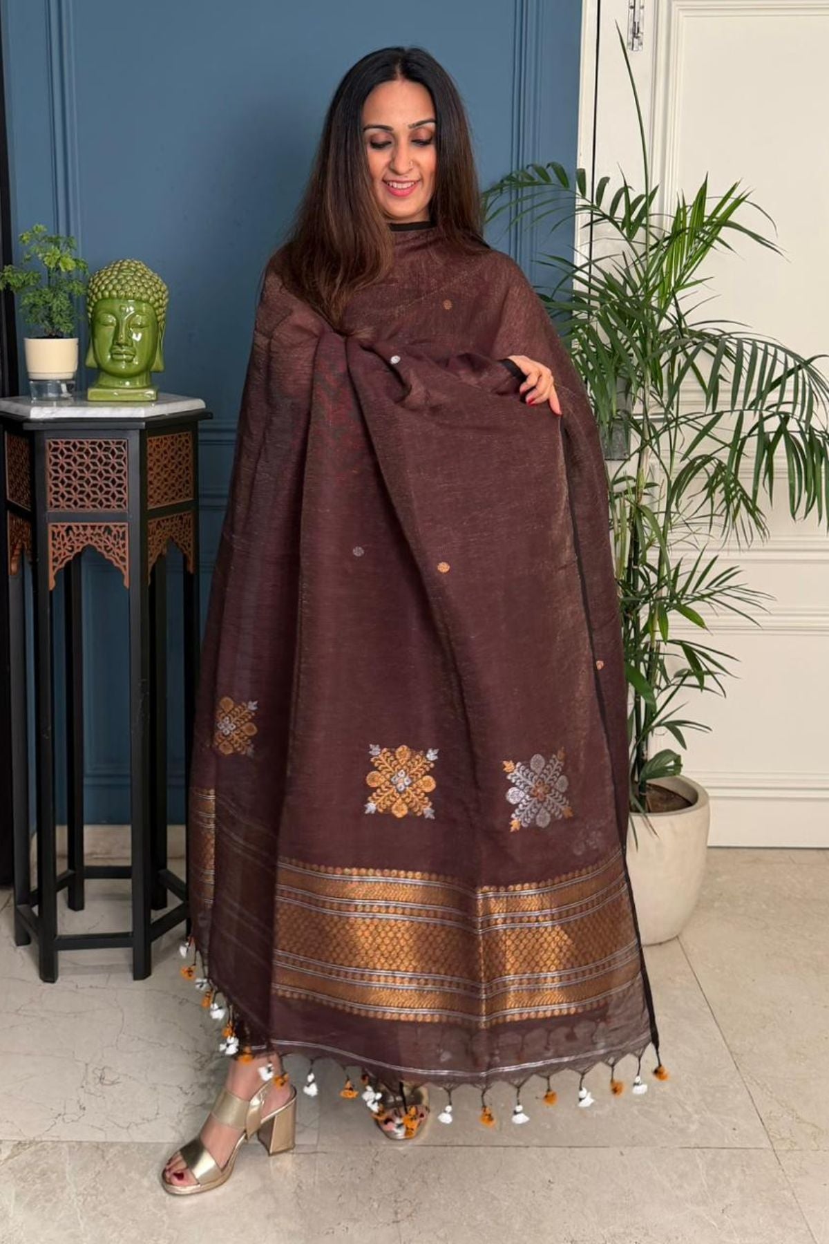 Jayshree tissue linen kurta dupatta set