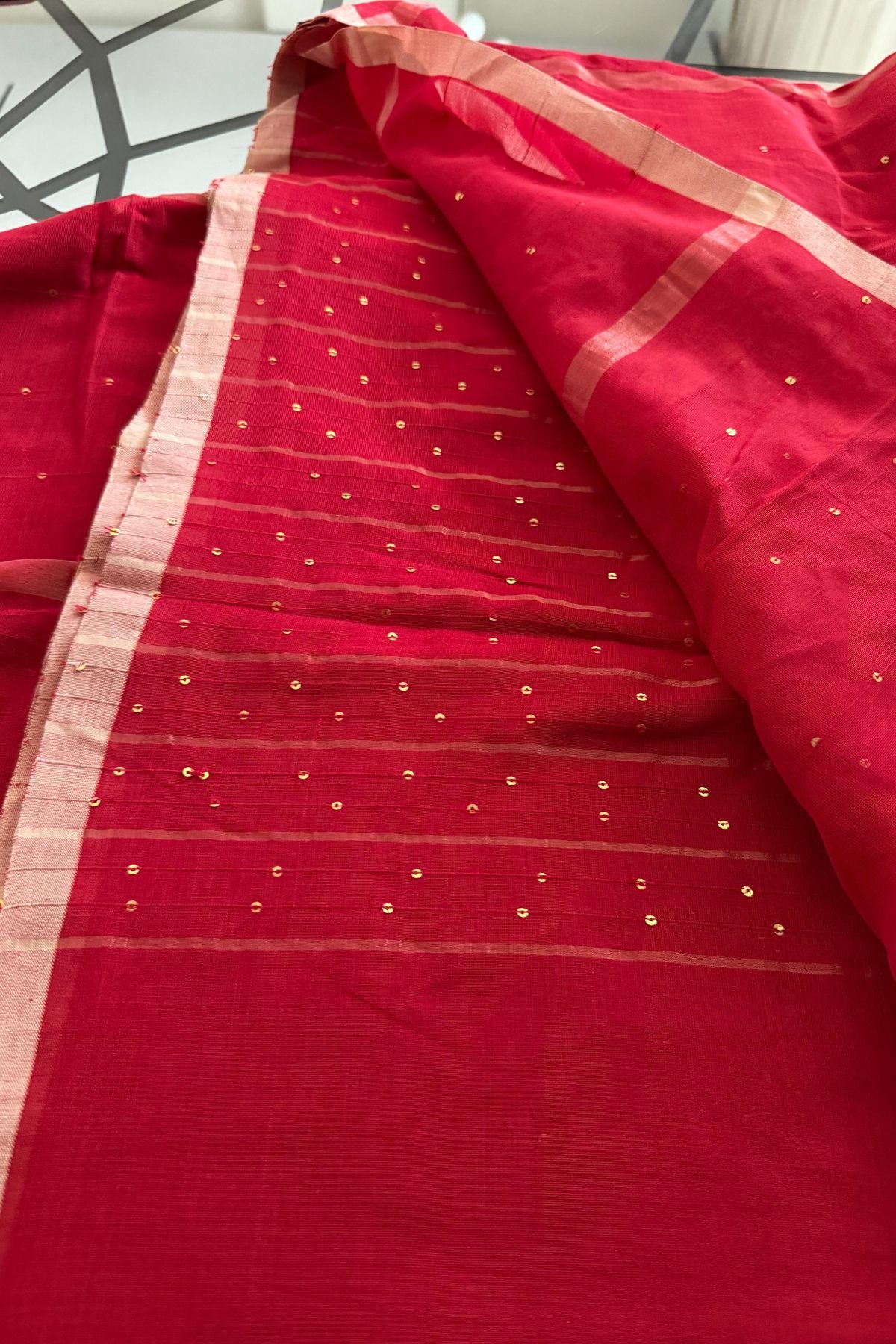 Handwoven pure cotton saree with blouse!!