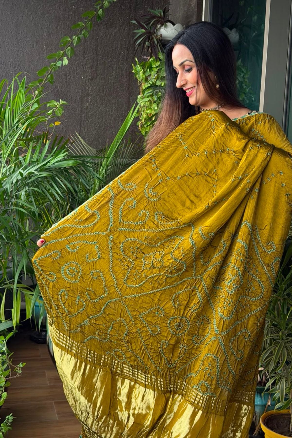 Handcrafted bandhani saree on pure modal!!!