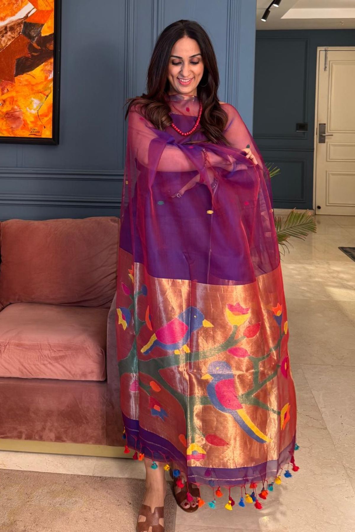 Muslin sets with Paithani inspired Jamdani work