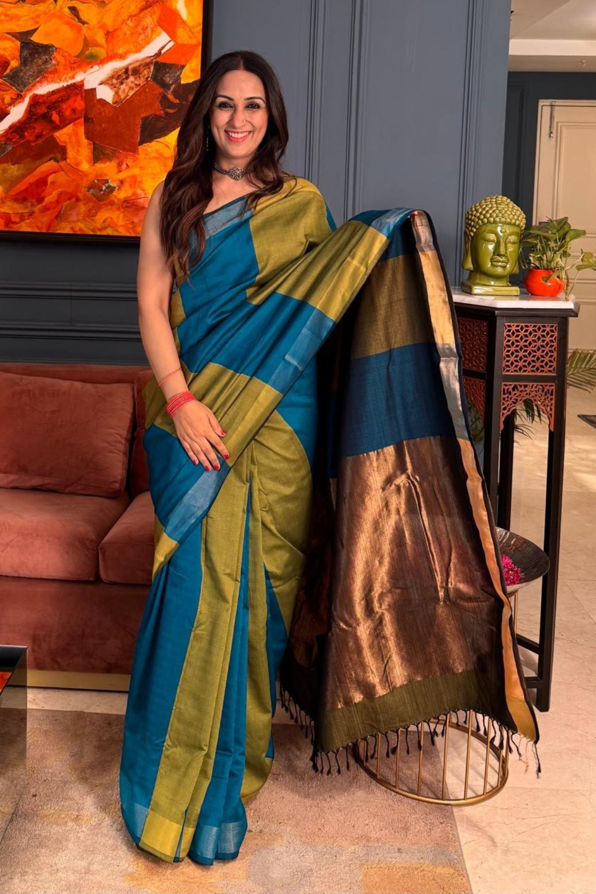*Pure maheshwari handloom saree