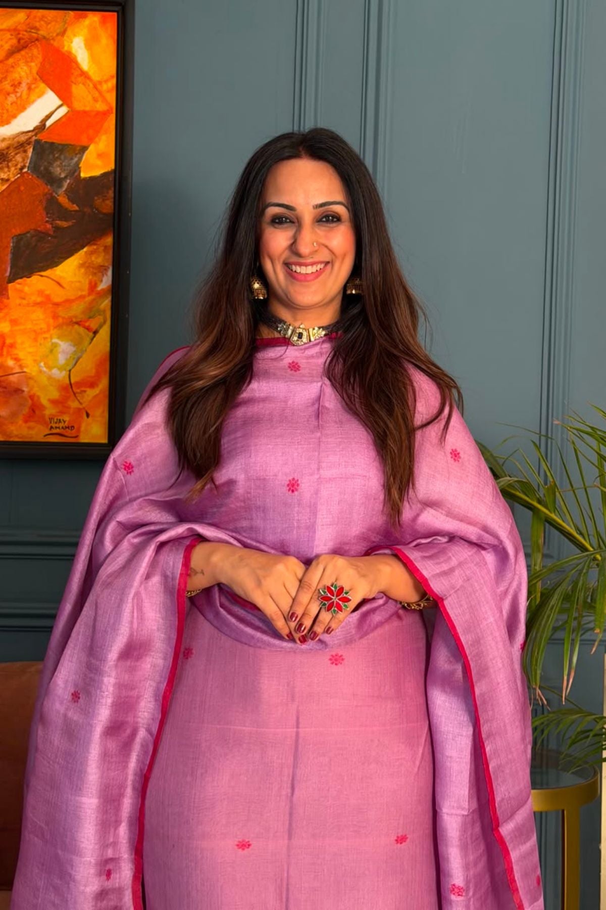 Tangail weave on Pure Tussar Silk -Kurta Dupatta set