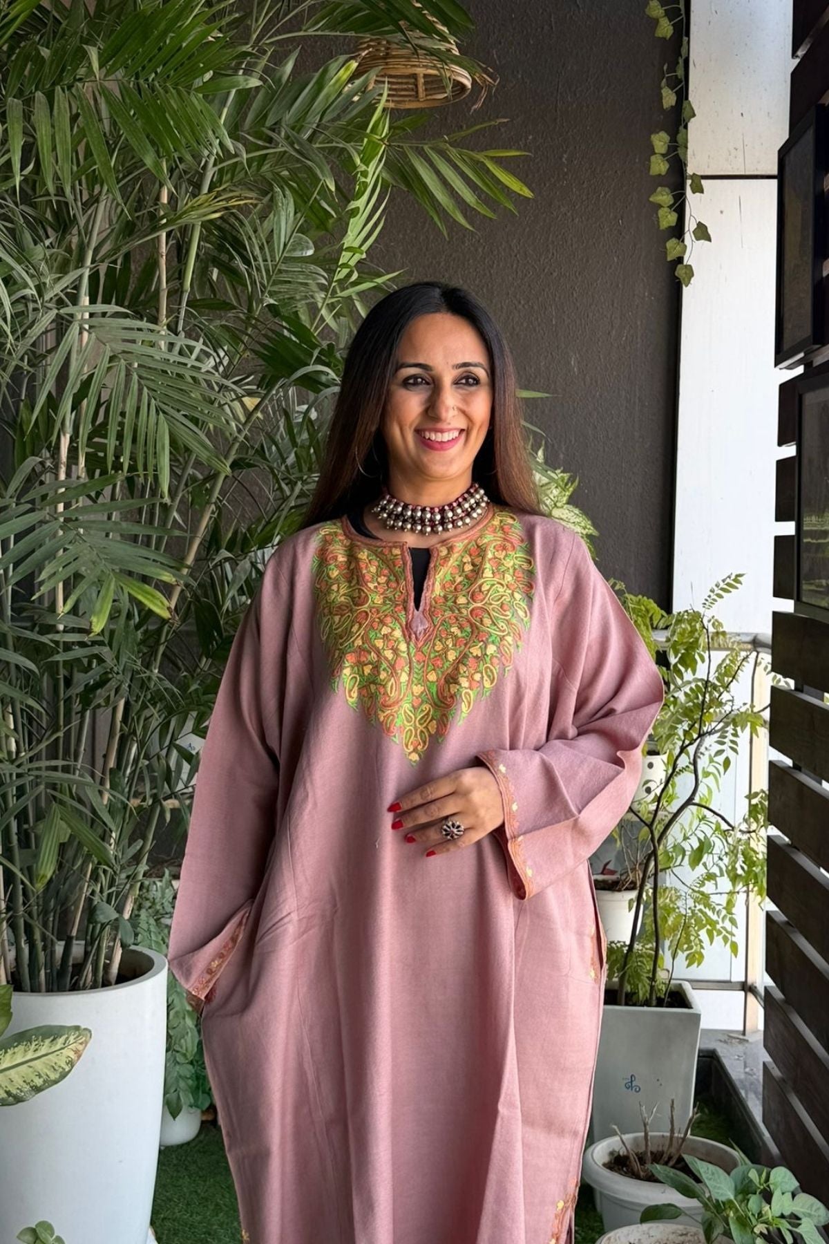 Woollen Kashmiri Phiran with Aari work