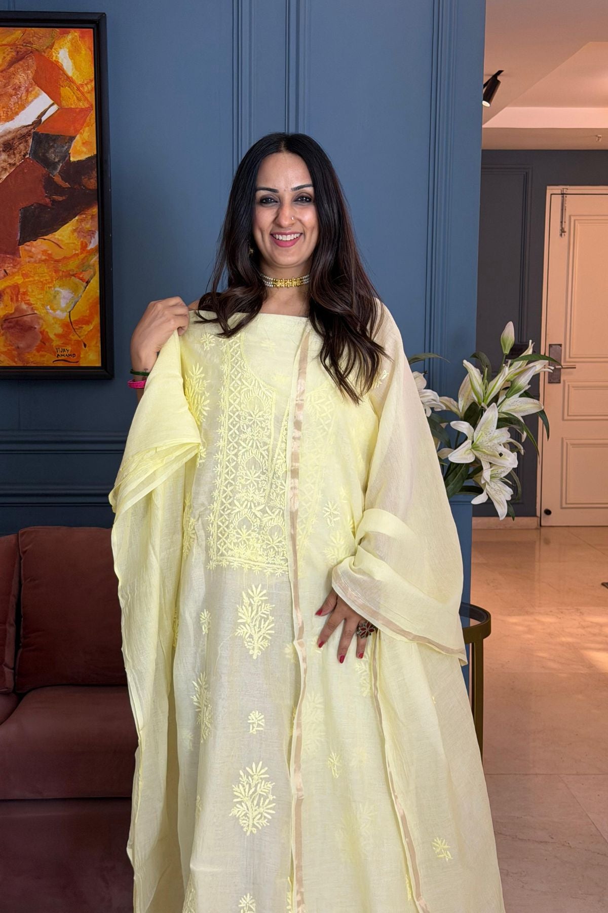 Chikankari on pure Mul cotton!!