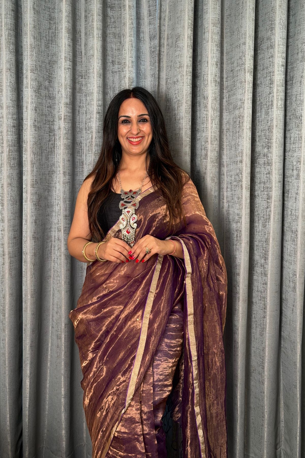 Handwoven pure tissue muslin saree