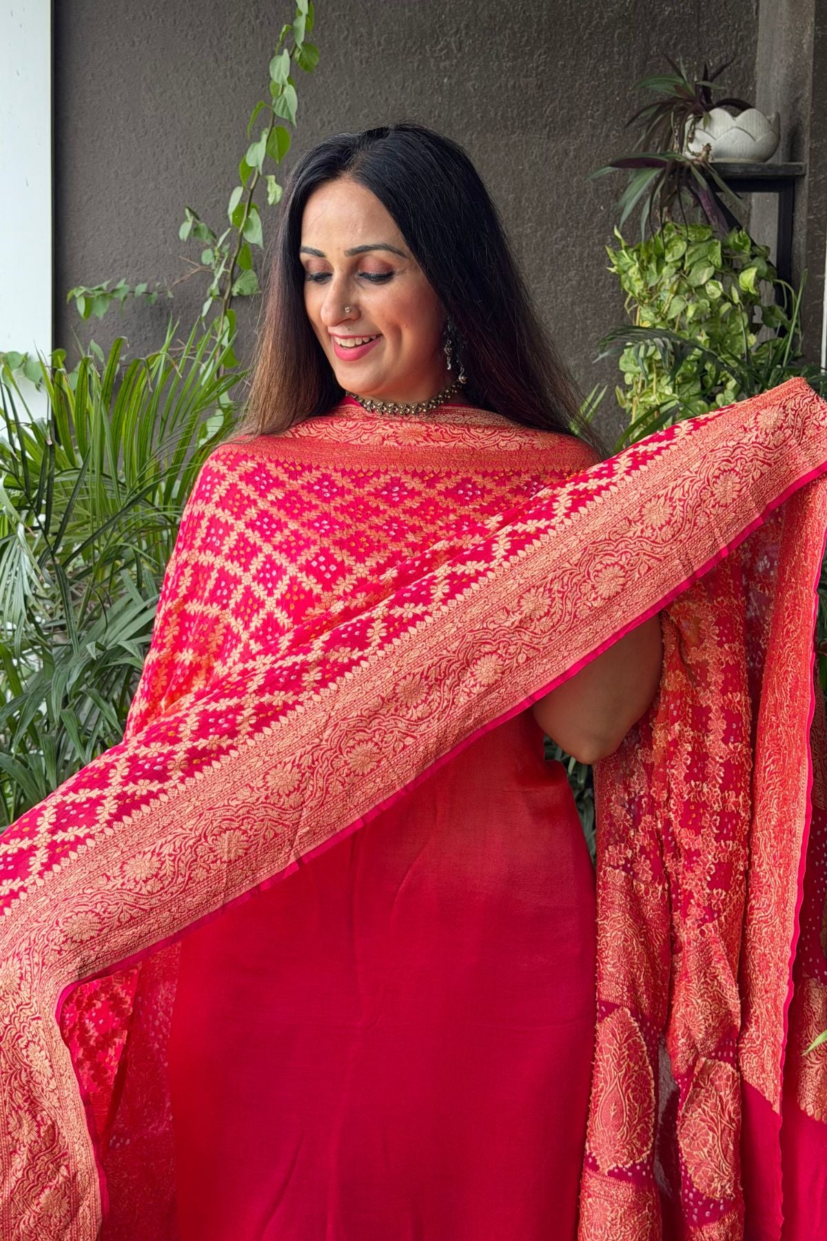 Banarasi khaddi georgette bandhani sets!!!