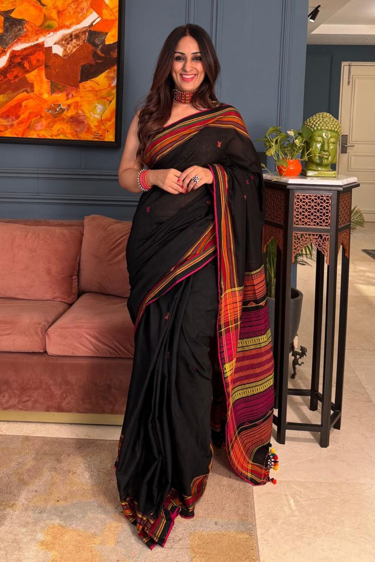 Mercerised cotton Bhujodi inspired sarees