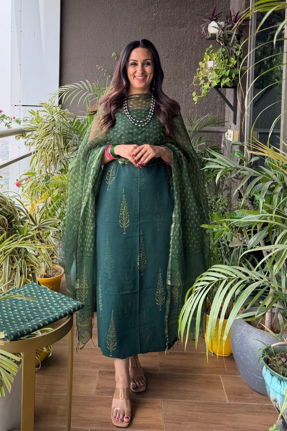Akola Handblocked pure cotton full sets with Kota Dupatta!!